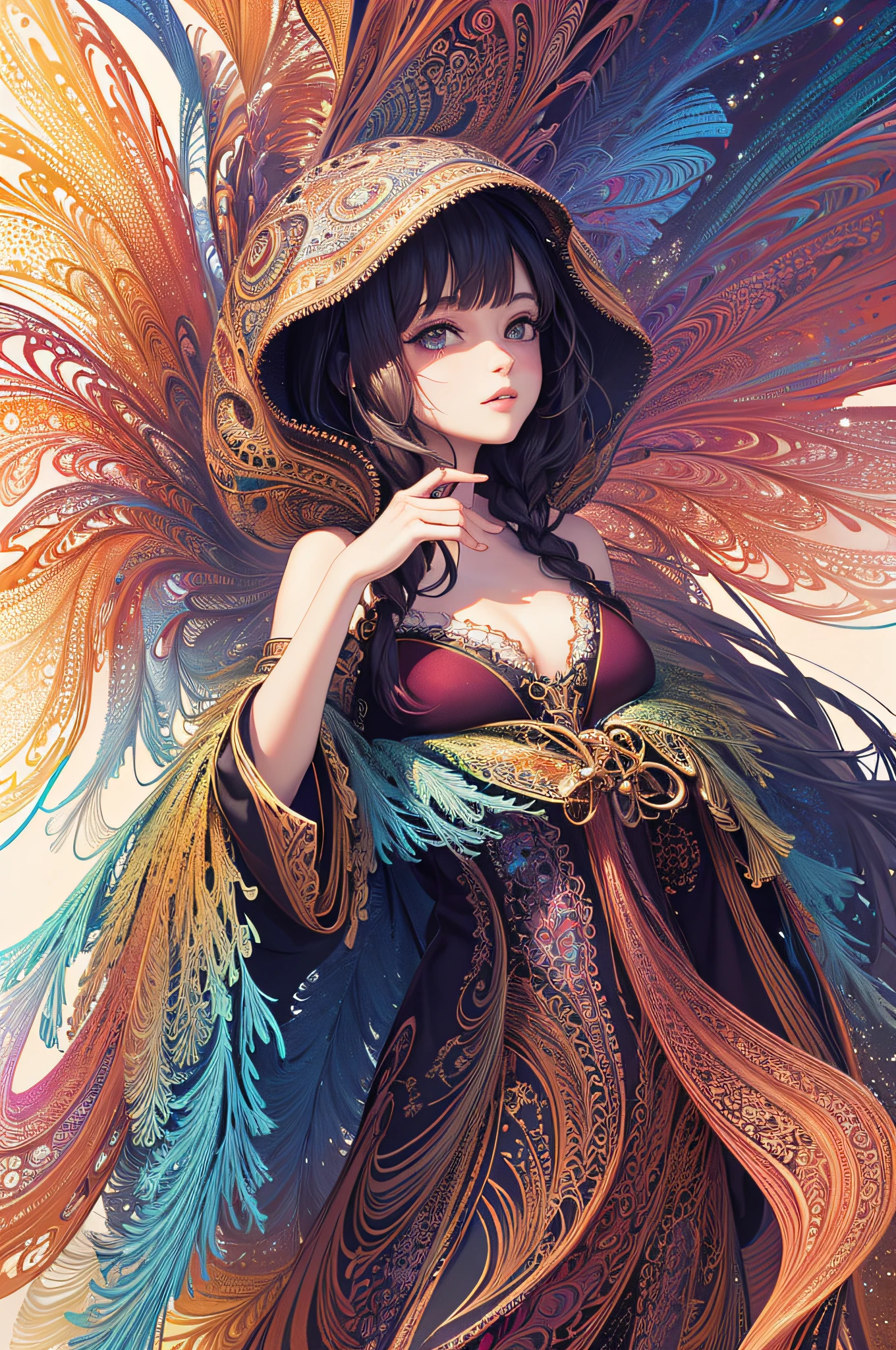 (masterpiece, top quality, best quality, official art, beautiful and aesthetic:1.2), (1girl), extreme detailed,(fractal art:1.3),colorful,highest detailed