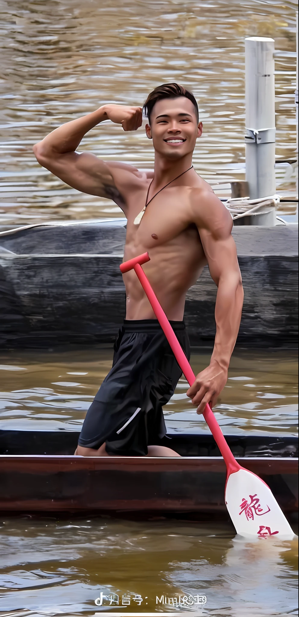 ((best quality)), detailed, (attractive but tasteful)) muscular muscular male warrior, black hair, black shorts, showing abs, huge biceps, torn abs, barefoot, tall body, brown skin, ( (wonderful pose), ((curved body)), ((a touch of sexiness)), ((low-key lighting)), laughter, victory joy, different movements