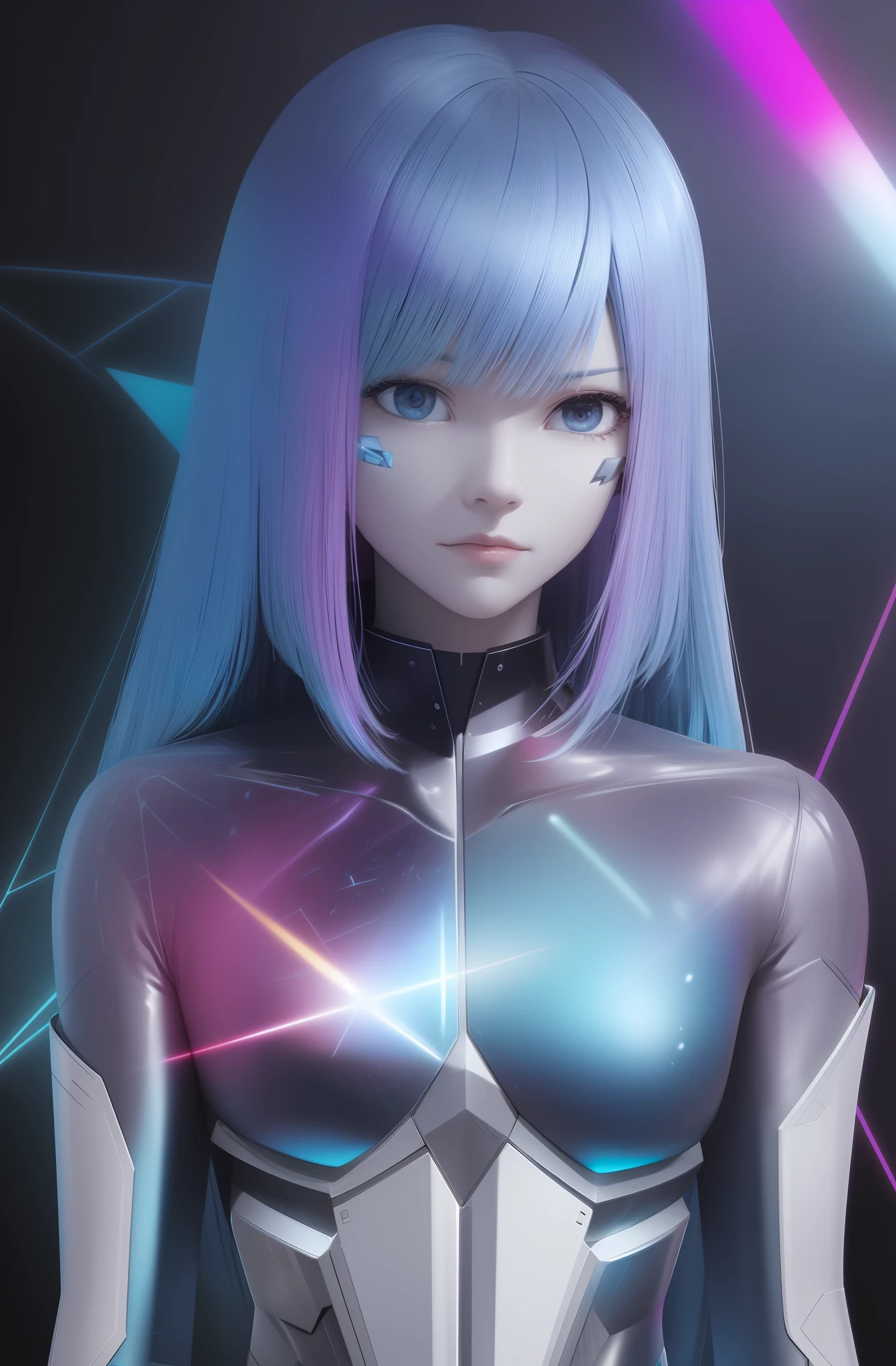 Inhuman, technological, irregularly shaped, asexual, cube