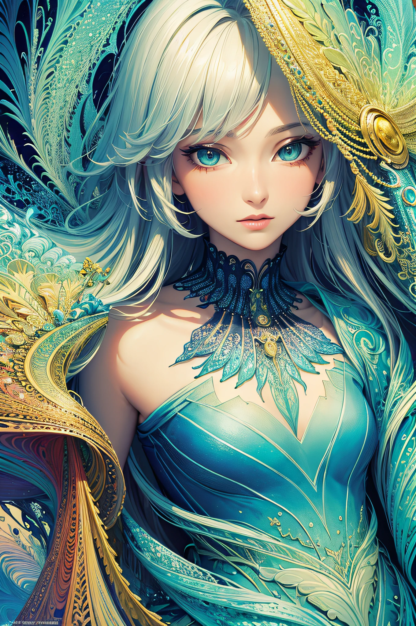 (masterpiece, top quality, best quality, official art, beautiful and aesthetic:1.2), (1girl), extreme detailed,(fractal art:1.3),colorful,highest detailed