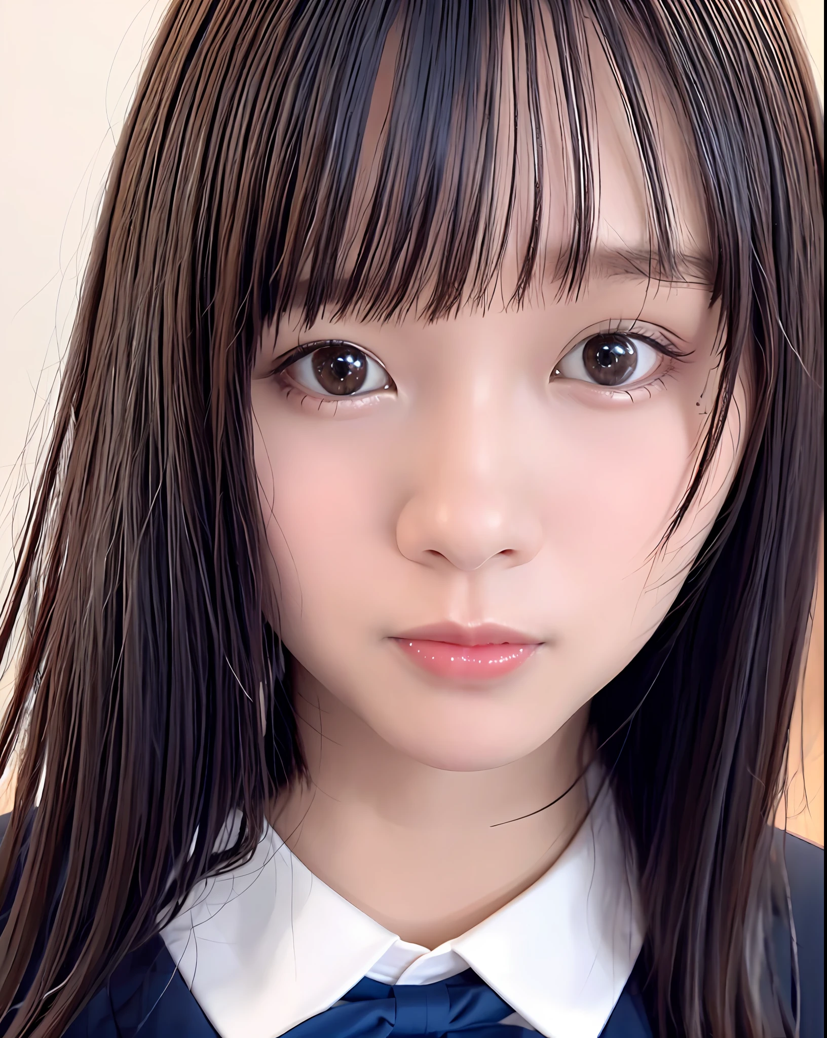 best quality, photorealistic, 8k, high res, 1girl, woman, (skindentation), (professional lighting), (portrait:0.6), (sailor school uniform:1.34), silver necklace:1.6, gorgeous, ((black hair)), (short straight hair:1.4), (eyes looking at viewer), ((looking at viewer:1.5)), (looking at the camera), photorealistic, (bokeh), (portait:0.6), (dynamic pose:1.2), sfw, smile:1,