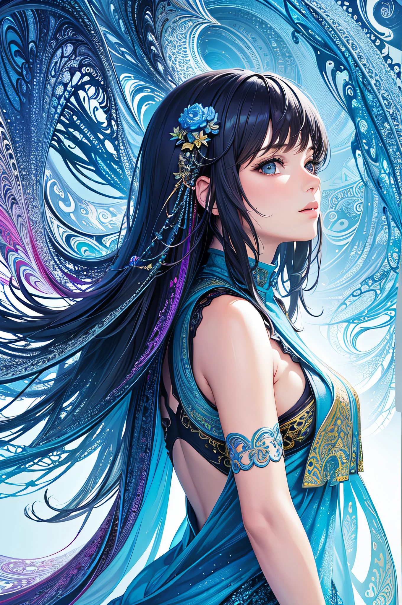 (masterpiece, top quality, best quality, official art, beautiful and aesthetic:1.2), (1girl), extreme detailed,(fractal art:1.3),colorful,highest detailed