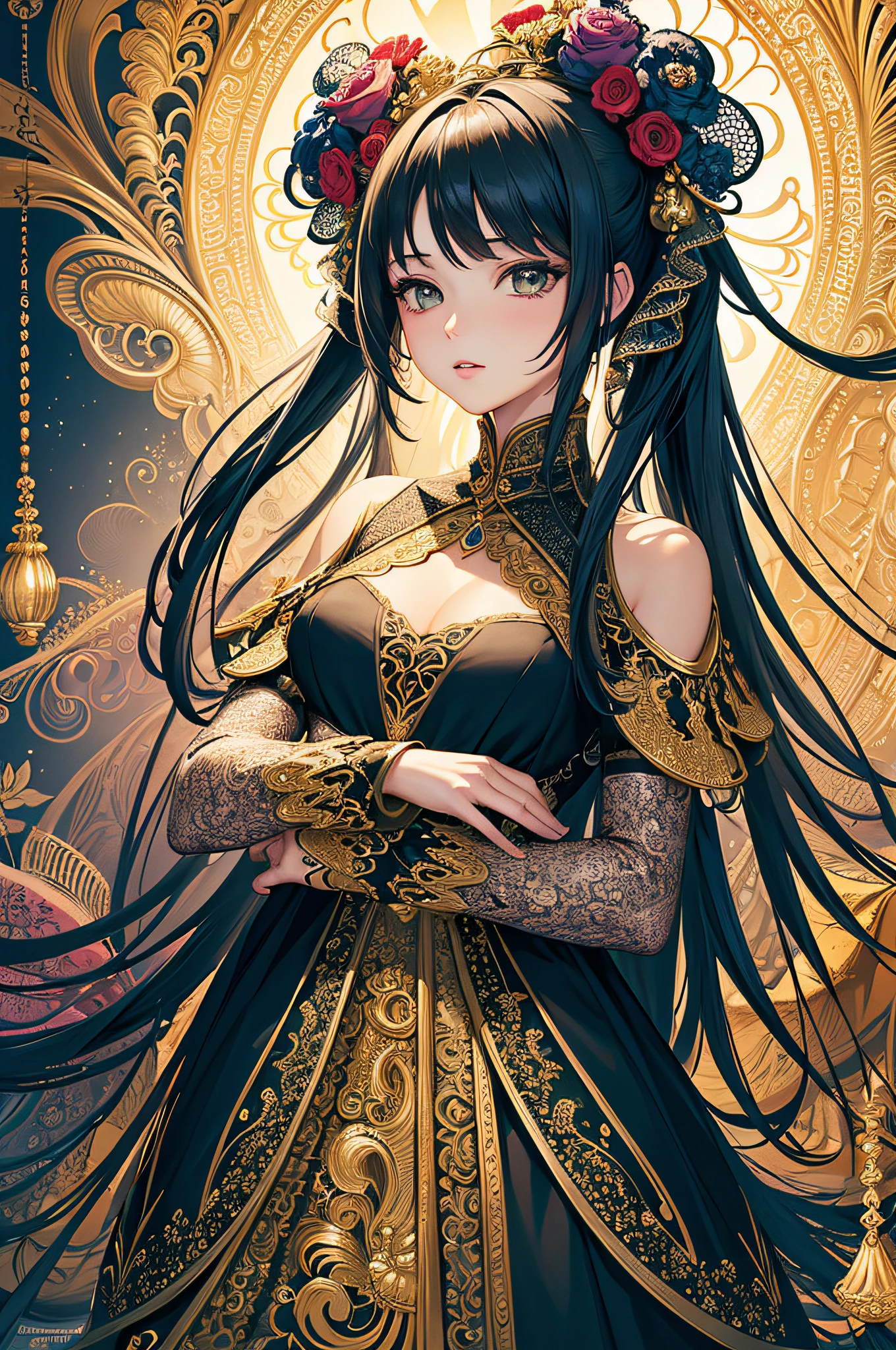 (masterpiece, top quality, best quality, official art, beautiful and aesthetic:1.2), (1girl), extreme detailed,(fractal art:1.3),colorful,highest detailed