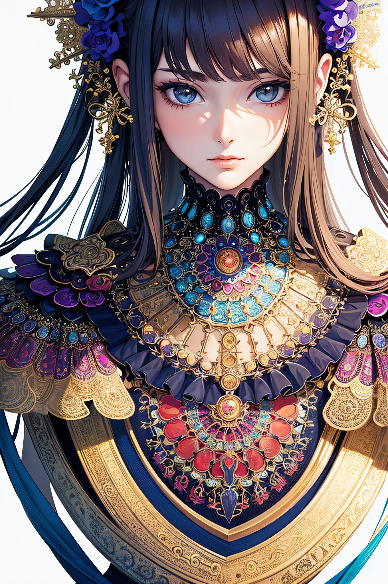 (masterpiece, top quality, best quality, official art, beautiful and aesthetic:1.2), (1girl), extreme detailed,(fractal art:1.3),colorful,highest detailed