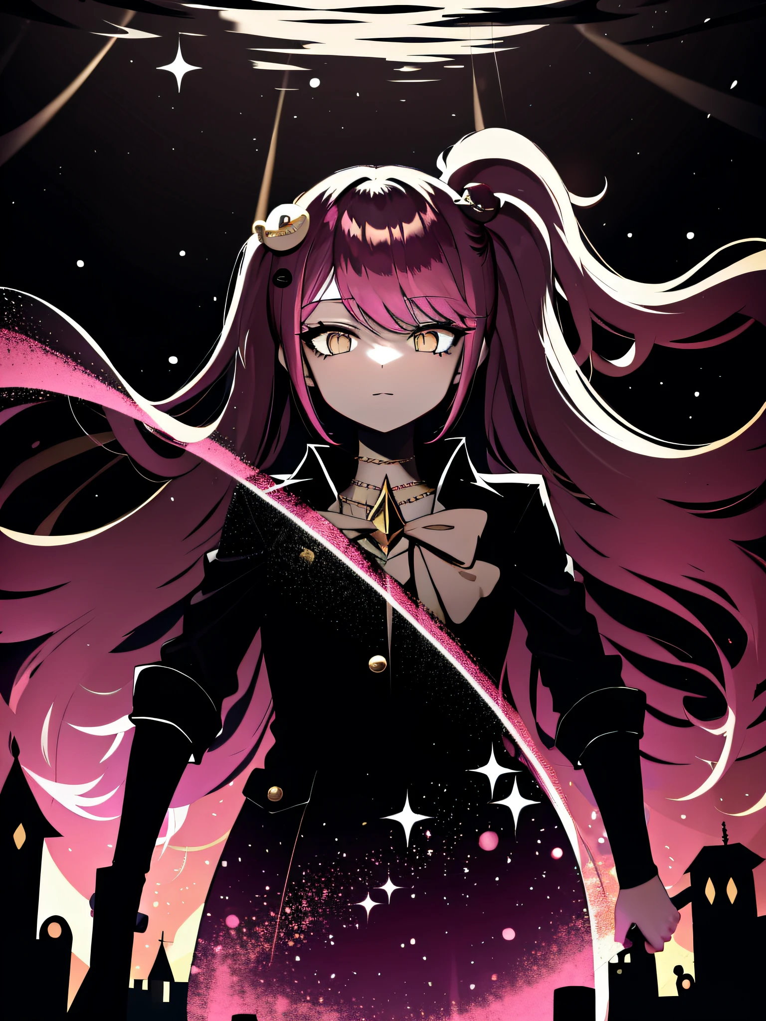 (masterpiece), beautiful, shimmer, glimmer, dark, black, dim light, night, cinematic, illustration
(underwater view of the surface), 1girl, (young woman in the distance floating underwater), (looking_up), reaching out, long hair, silhouette, flat_color
AND Pitch black, darkness, (stars:0.5), lights in the distance:0.6