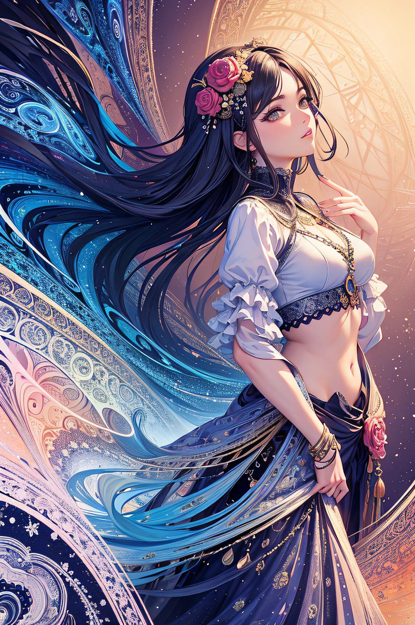 (masterpiece, top quality, best quality, official art, beautiful and aesthetic:1.2), (1girl), extreme detailed,(fractal art:1.3),colorful,highest detailed