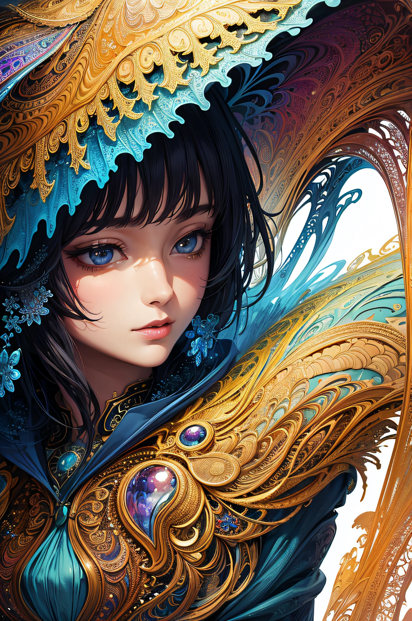 (masterpiece, top quality, best quality, official art, beautiful and aesthetic:1.2), (1girl), extreme detailed,(fractal art:1.3),colorful,highest detailed