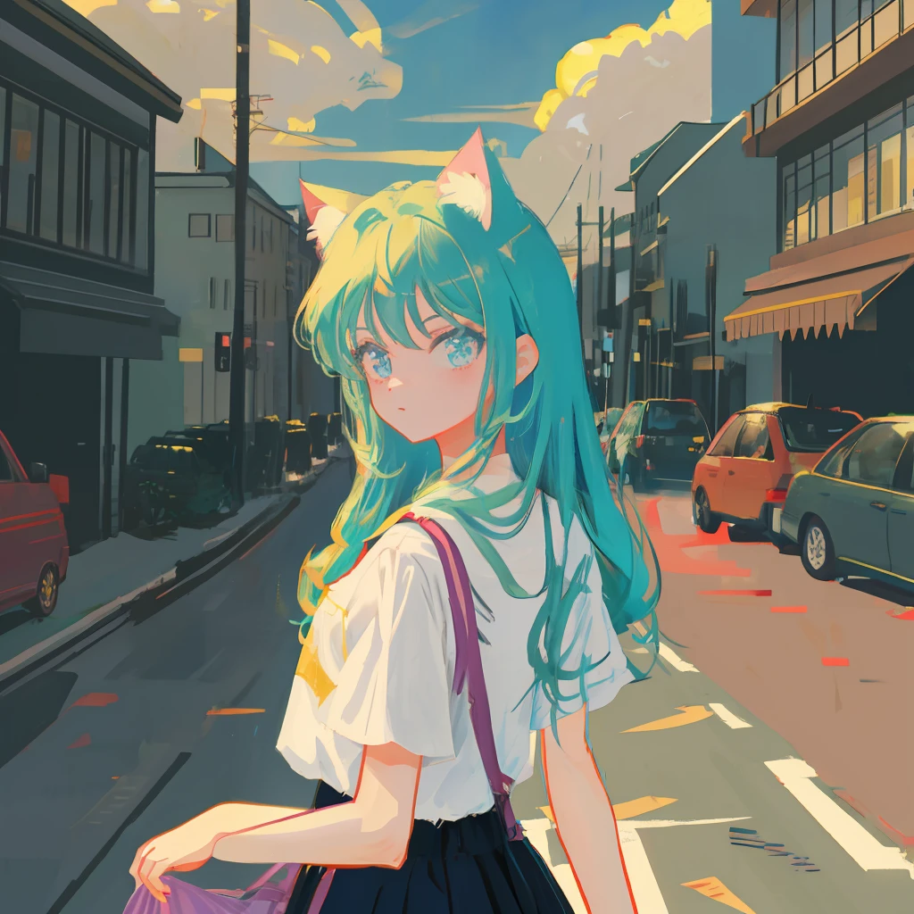 Cat-eared girl anime