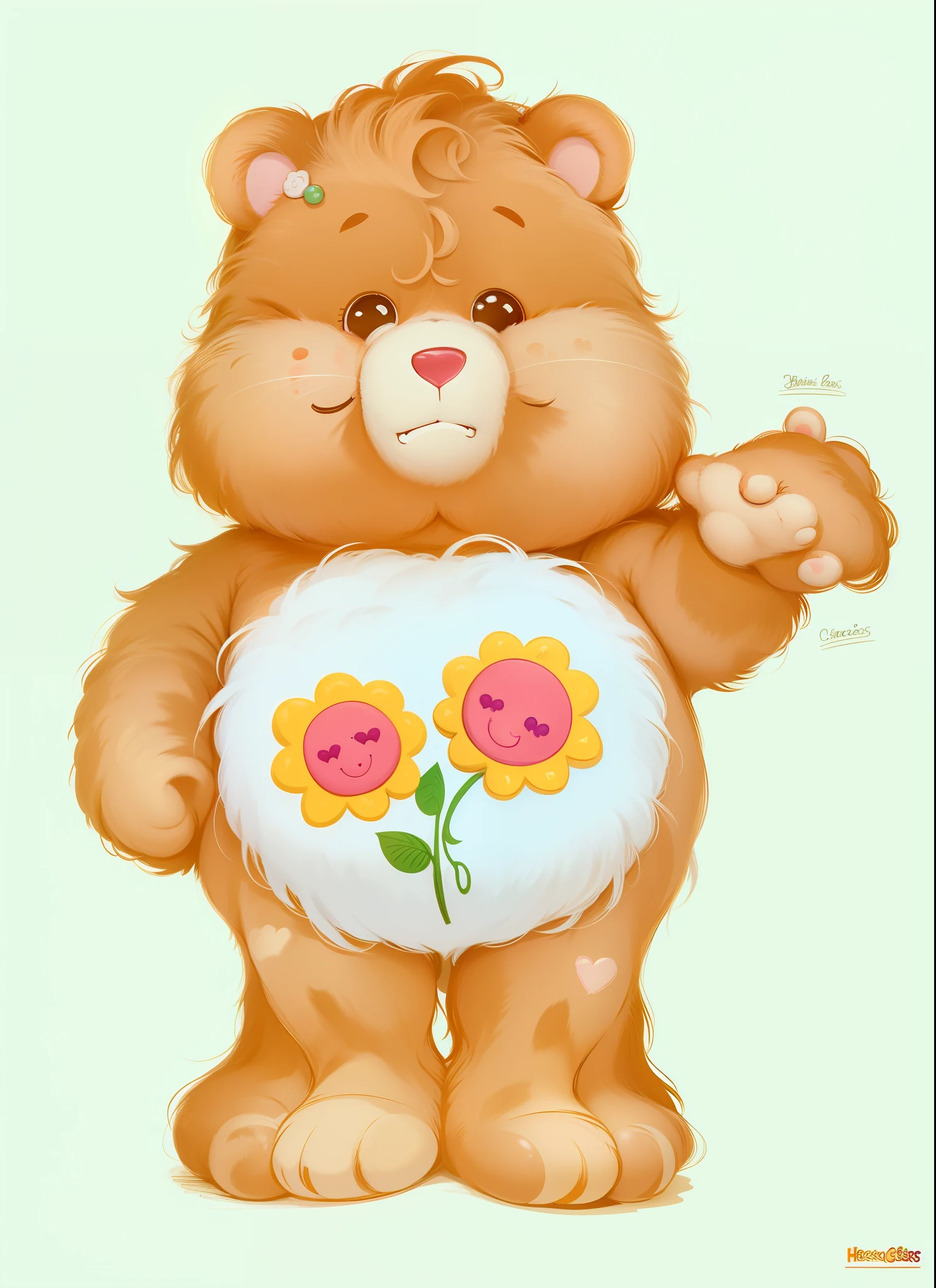 80's cartoon character affectionate bears ((care bears))
