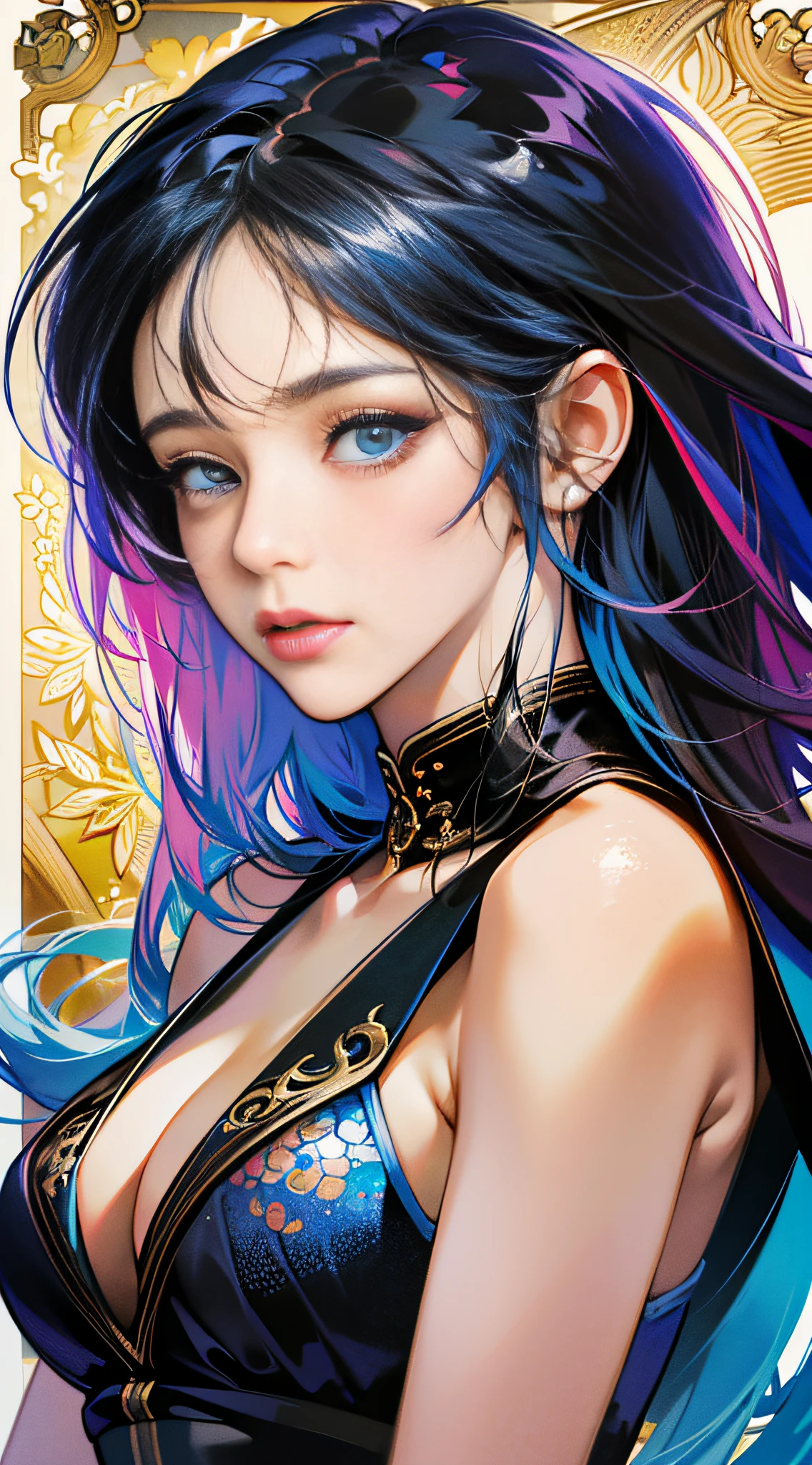 absurdres, highres, ultra detailed, 1girl, Rinoa, from Final Fantasy 8, solo, extremely detailed eyes, (official art, beautiful and aesthetic:1.2), (1girl), extreme detailed,(fractal art:1.3),colorful,highest detailed