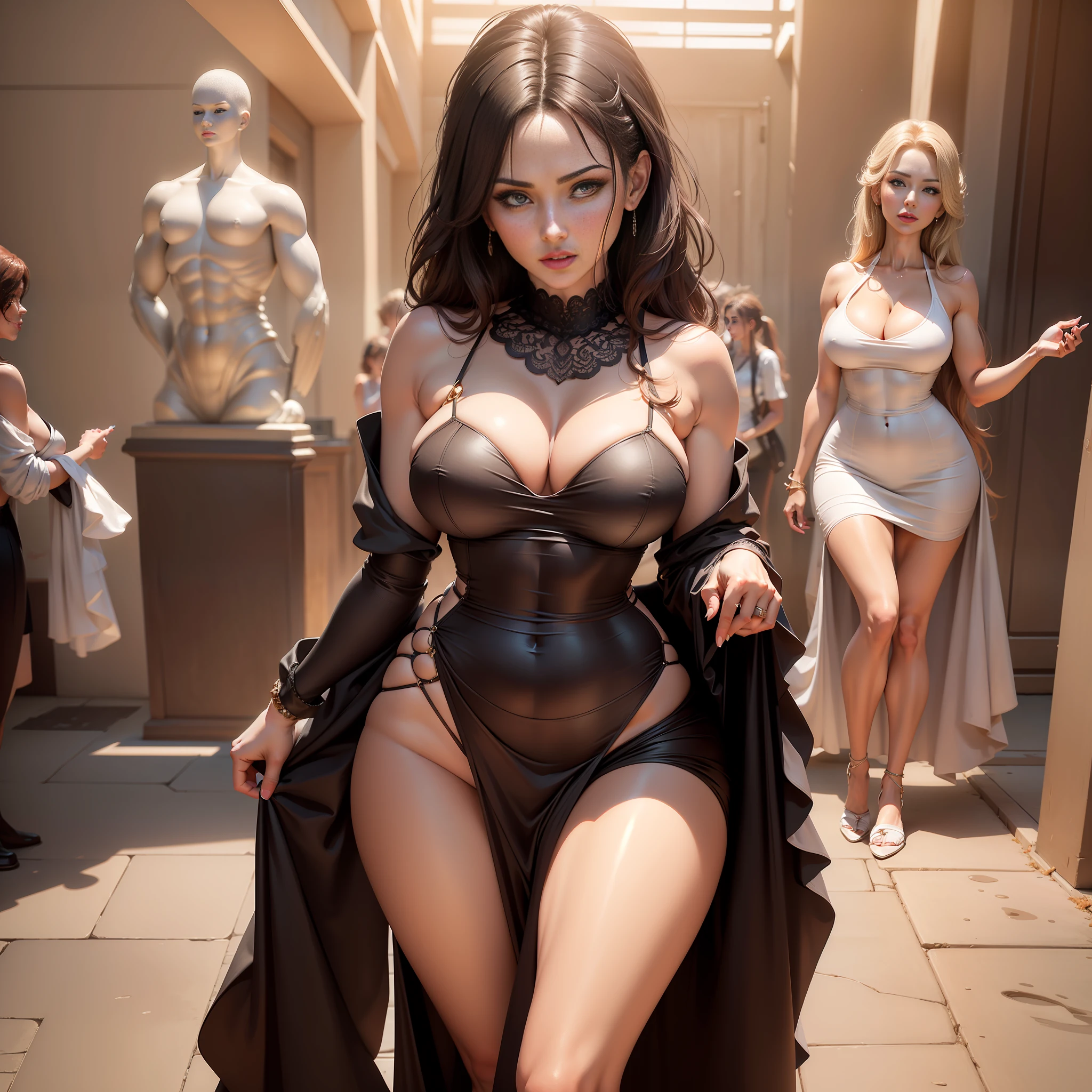 Unparalleled masterpiece, ultra-realistic 8k CG, perfect artwork, (((perfect female figure)), milf, looking at the audience, mature woman, thin waist, seductive pose, sexy pose, seductive, enlarged, looming