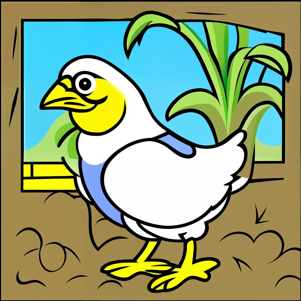 Yellow chick, white background