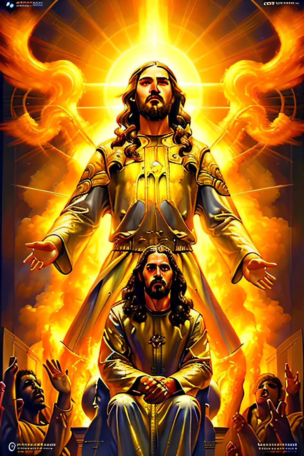 Christ the Redeemer on fire
