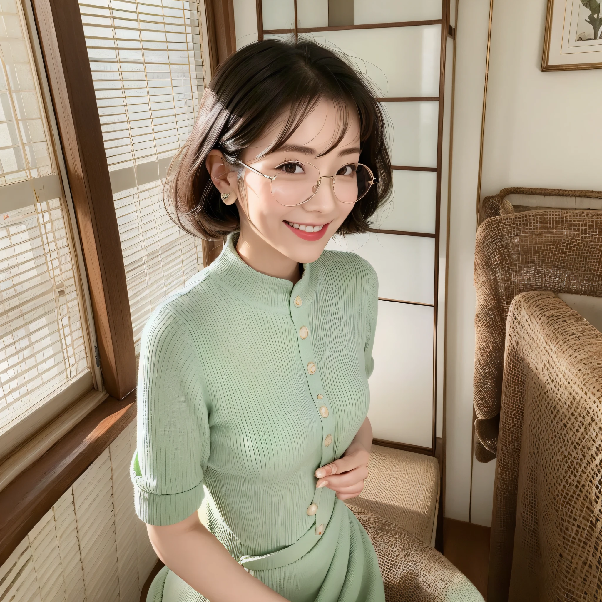 Japan woman, 50s, Cute smile, Warm eyes, Elegant hairstyle, Calm atmosphere, Youthful skin, Good makeup, Elegant clothing, Friendly look, Natural pose, Elegant accessories, Refreshing scent, Pleasant voice, Polite attitude, Gentle eyes, Beautiful hands, Chic shades, Cheerful personality, Talkative, Healthy lifestyle --auto --s2