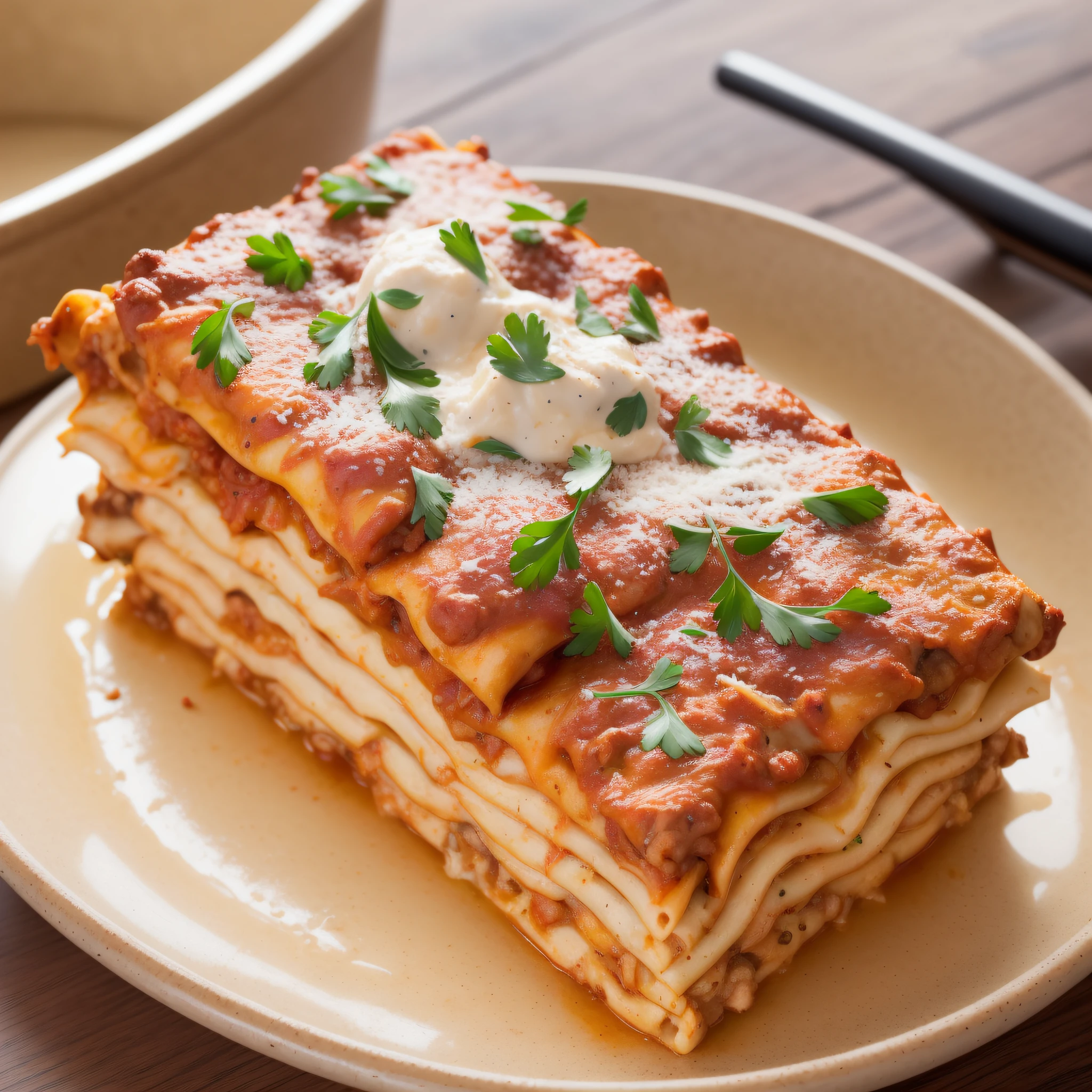 a closeup of a lasagna in a clay container, juicy lasagna, high quality food photography, chicken, easy, (ultra realistic, realistic and coherent, mixed art, professional food photography, ready to eat, an ultra realistic, looks realistic, a hyper realistic, very very realistic, incredibly realistic, lasagna, 4k food commercial, very realistic