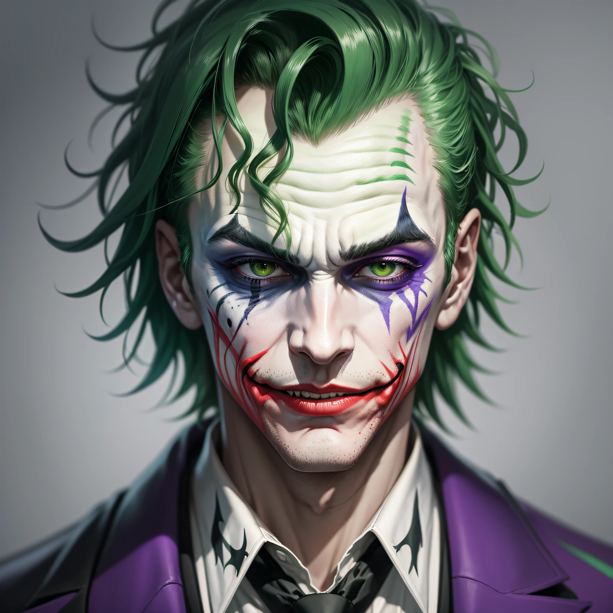 joker painting of a man with green hair and a yellow jacket, digital art by Nicholas Marsicano, reddit, digital art, portrait of joker, portrait of the joker, portrait of a joker, the joker, joker, from joker (2019), #1 digital painting of all time, # 1 digital painting of all time, film still of the joker --auto --s2