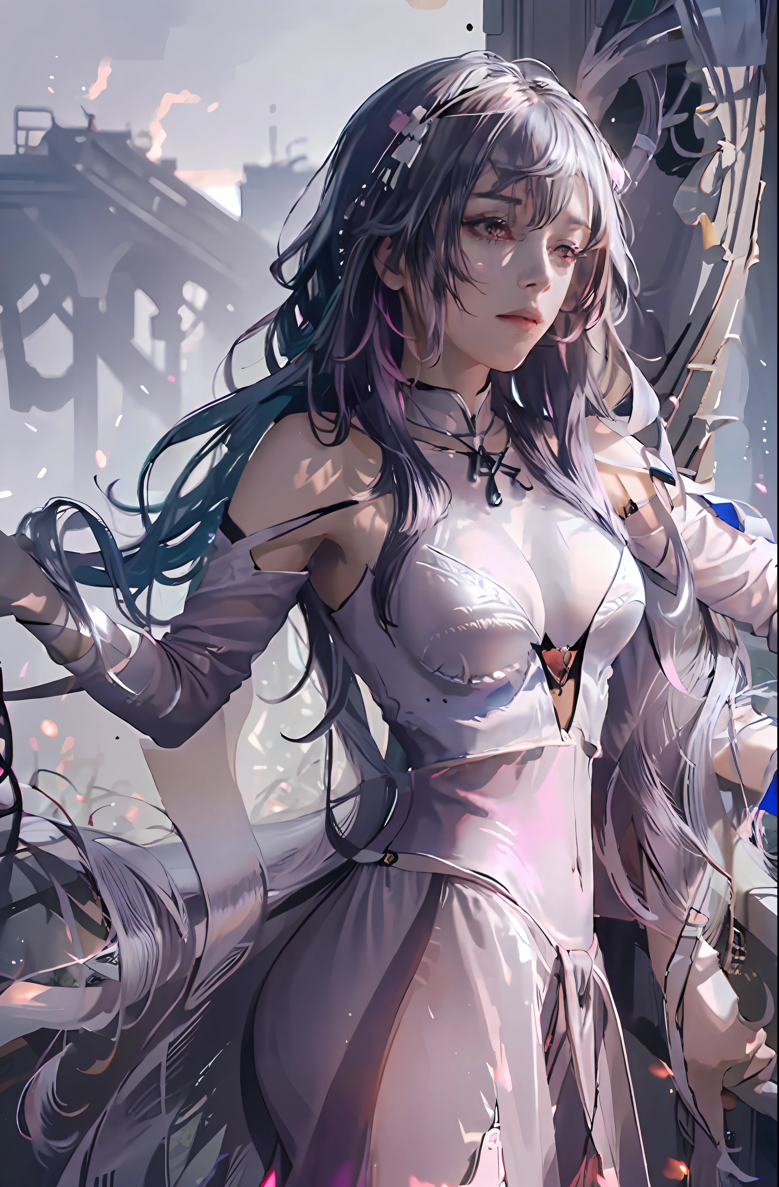 Official Art, Unity 8k wallpaper, super detailed, beautiful, beautiful, masterpiece, best quality,
darkness, atmosphere, mystery, romanticism, creepy, literature, art, fashion, victorian, decoration, intricacies, ironwork, lace, contemplation, emotional depth, supernatural,
1 girl, solo, neck, half composition, transparent clothing, transparent clothes, pink cute, pink tender, proud and holy, sacred, naked, leaky shoulders, leaky, fat buttocks, big breasts, double breasts, real light and shadow, cinematic light, cinematic sense, light effects, holiness,