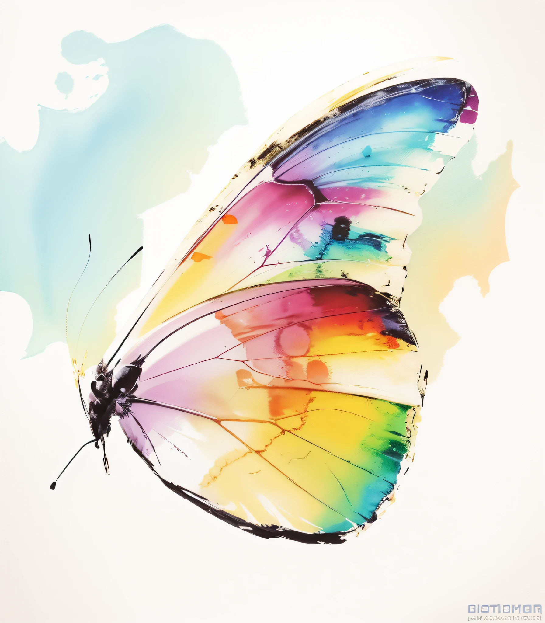 Butterflies, colors, watercolors --auto --s2