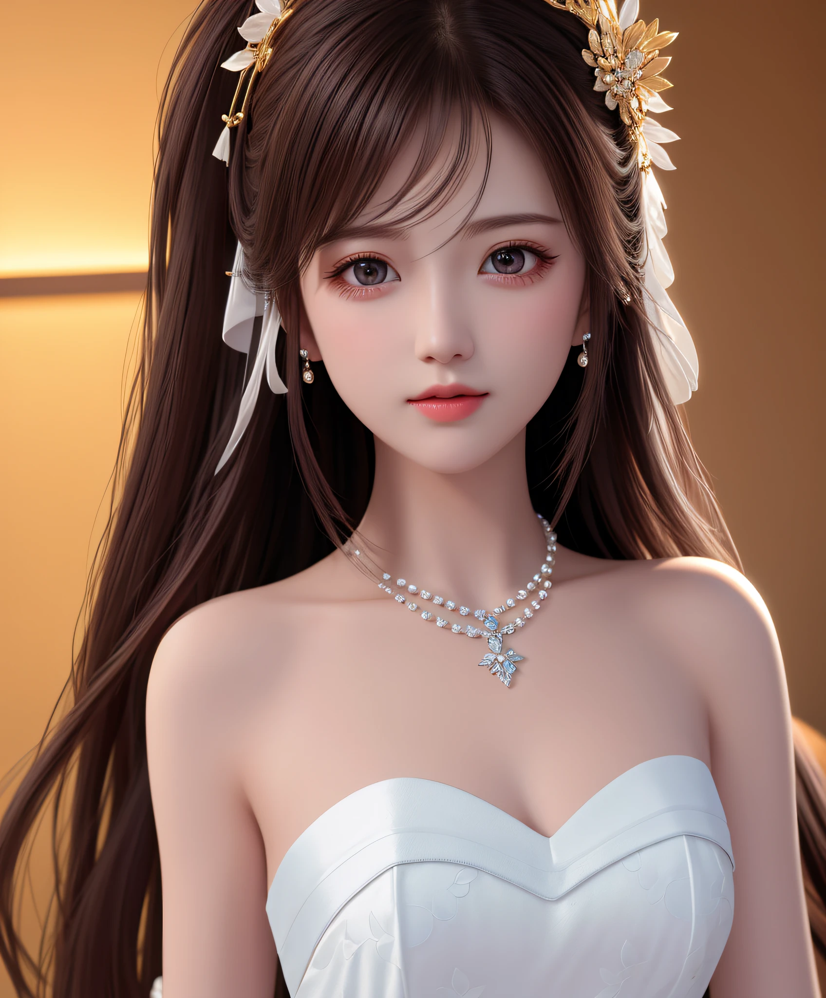 Best Quality, Masterpiece, High Resolution, 1girl, Porcelain Dress, Hair Accessories, Necklace, Jewelry, Pretty Face, On Body, Tyndall Effect, Realistic, Shadow Studio, Rim Lighting, Dual Tone Lighting, (High Detail Skins: 1.2), 8k UHD, dslr, soft light, high quality, volume light, sneak shot, photo, high resolution, 4k, 8k, background blur,