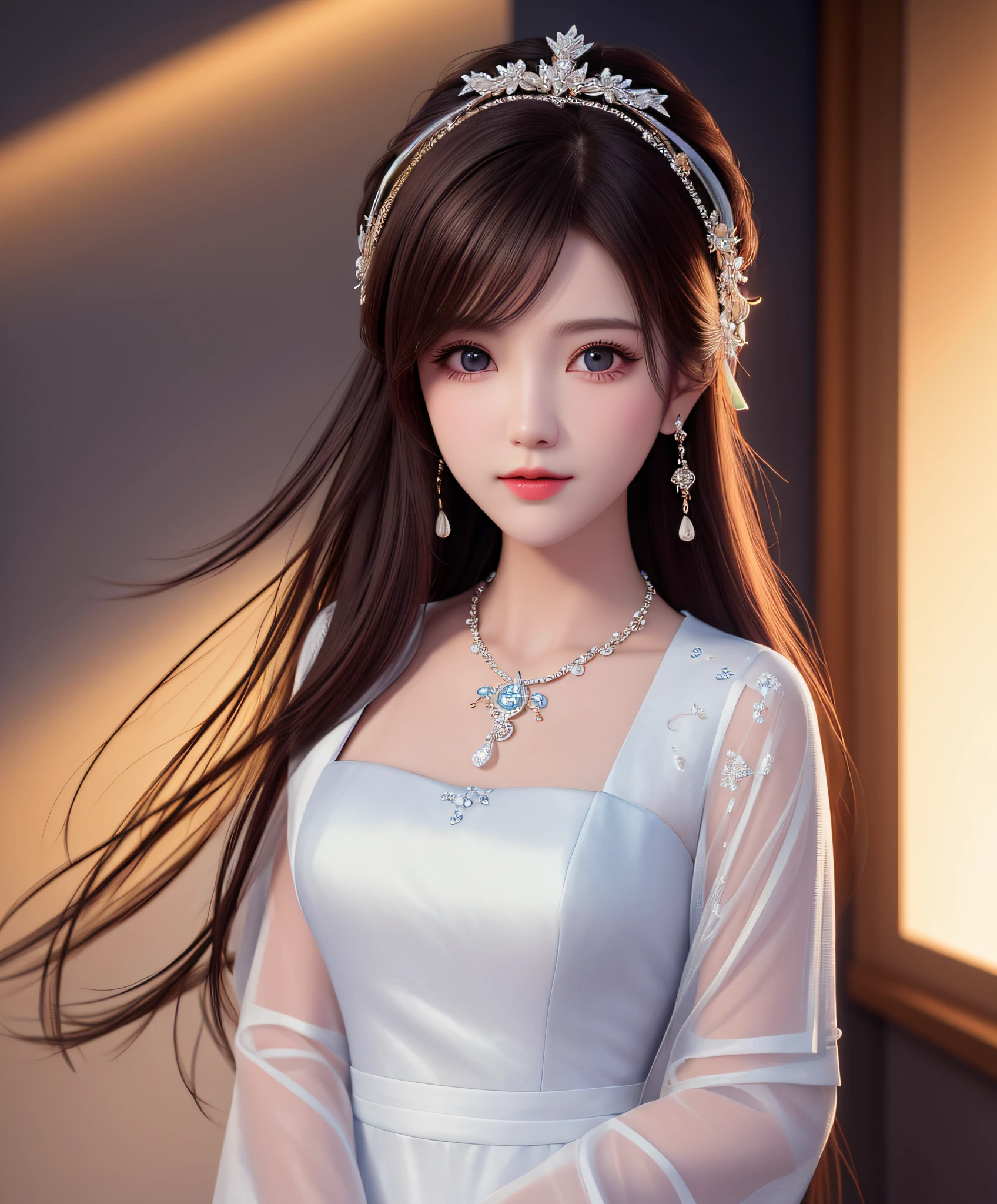 Best Quality, Masterpiece, High Resolution, 1girl, Porcelain Dress, Hair Accessories, Necklace, Jewelry, Pretty Face, On Body, Tyndall Effect, Realistic, Shadow Studio, Rim Lighting, Dual Tone Lighting, (High Detail Skins: 1.2), 8k UHD, dslr, soft light, high quality, volume light, sneak shot, photo, high resolution, 4k, 8k, background blur,
