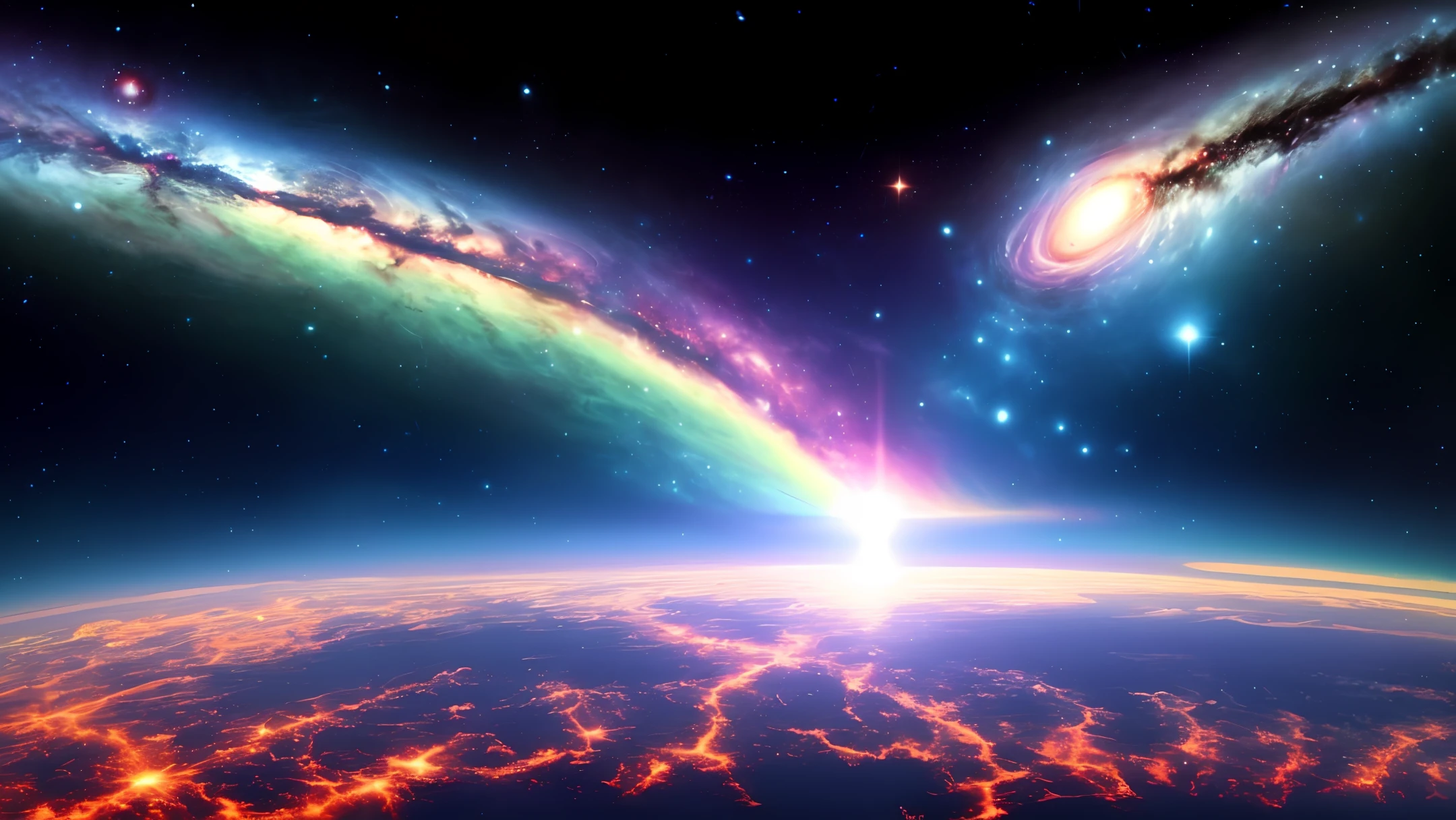 The creator God forms the world from the early universe