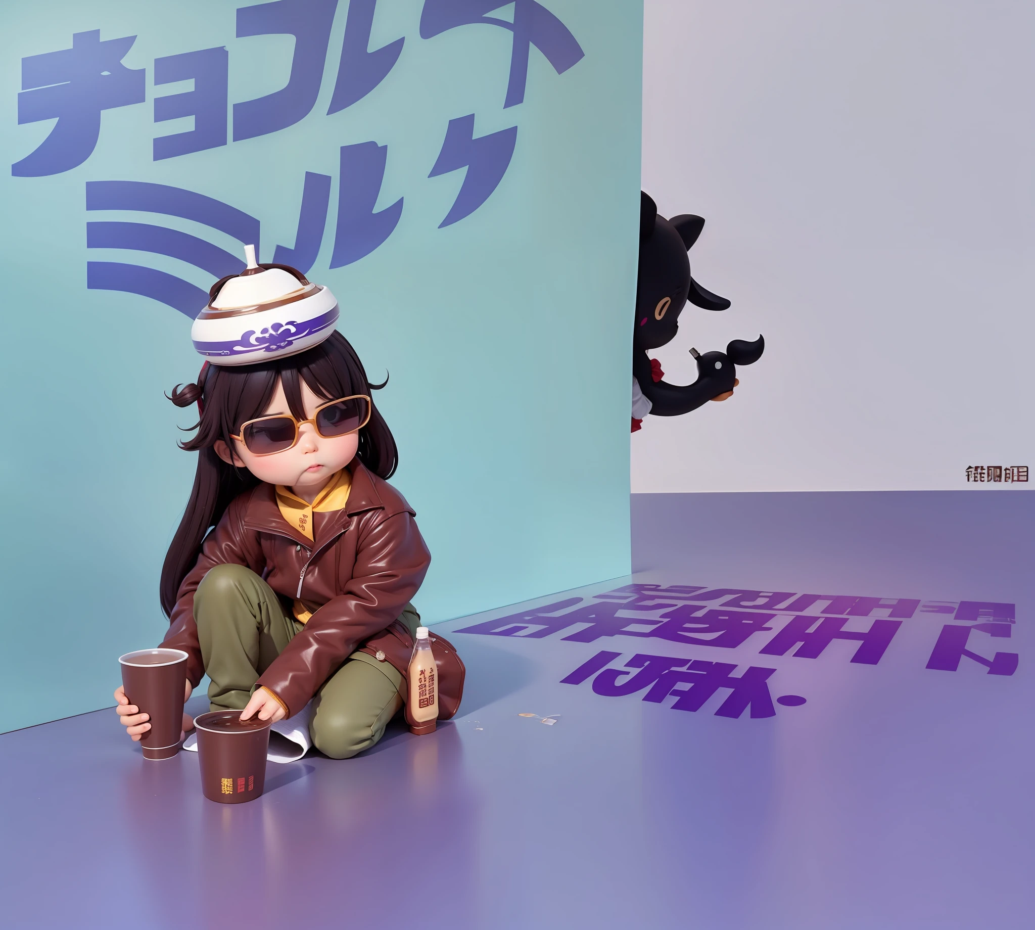 Dongfang Dingsuke drinks chocolate milk tea