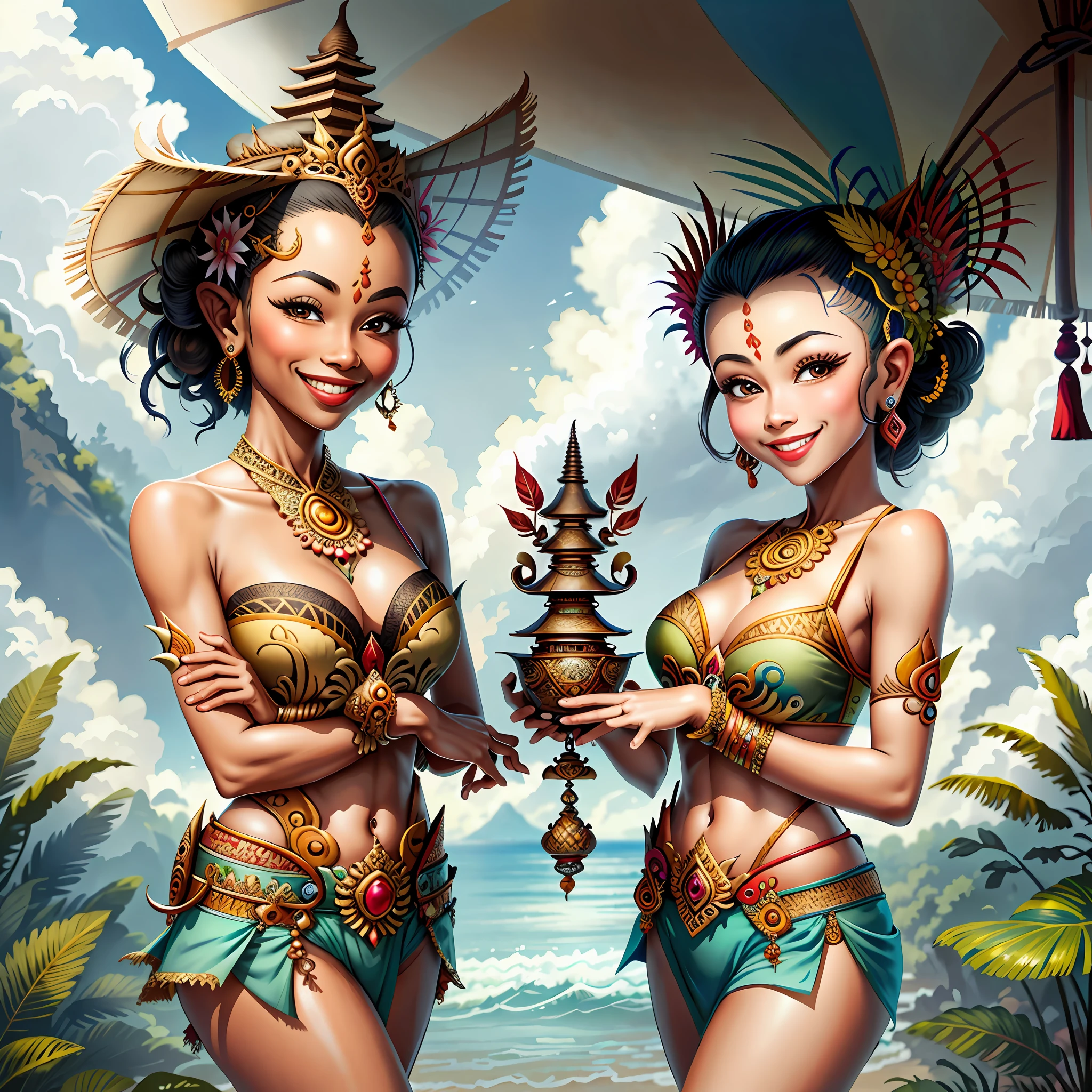 BaliPunkAI, Balinese woman smiling, Balinese Culture
