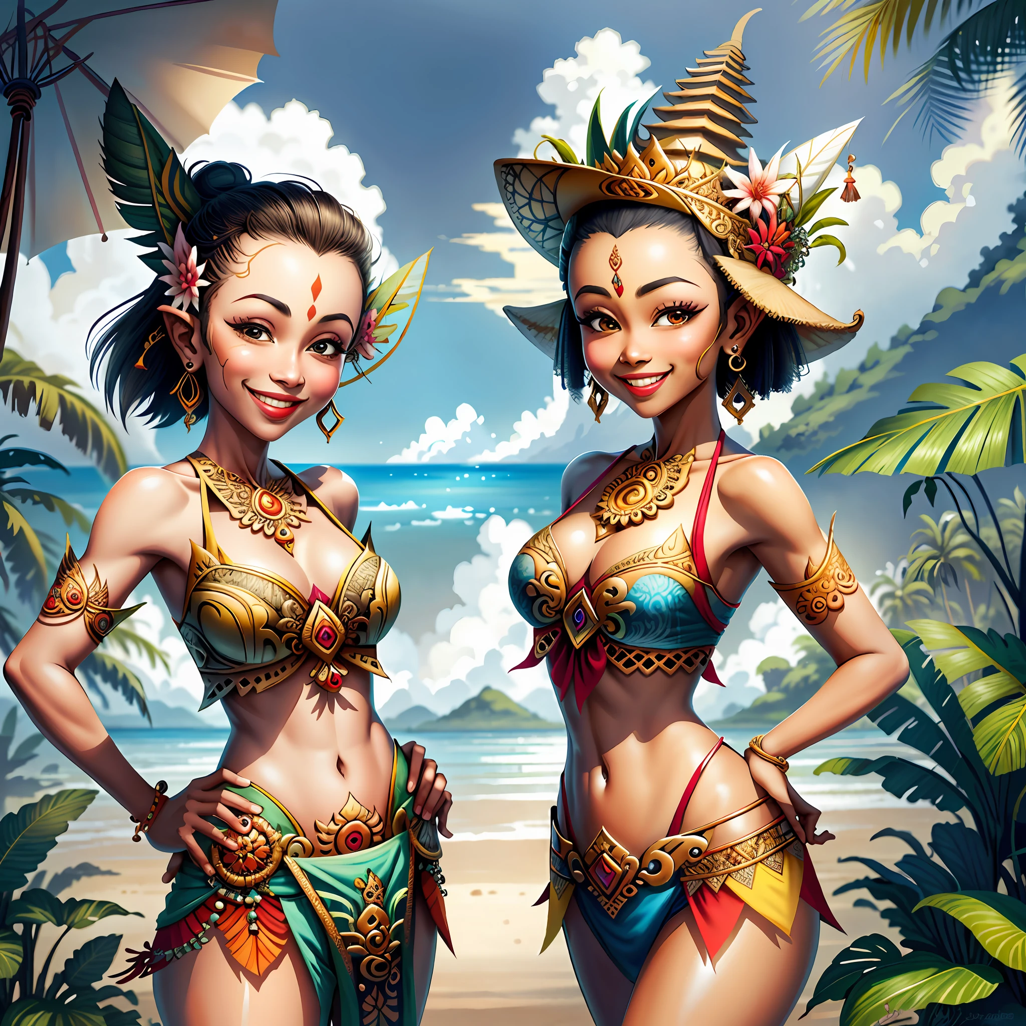 BaliPunkAI, Balinese woman smiling, Balinese Culture