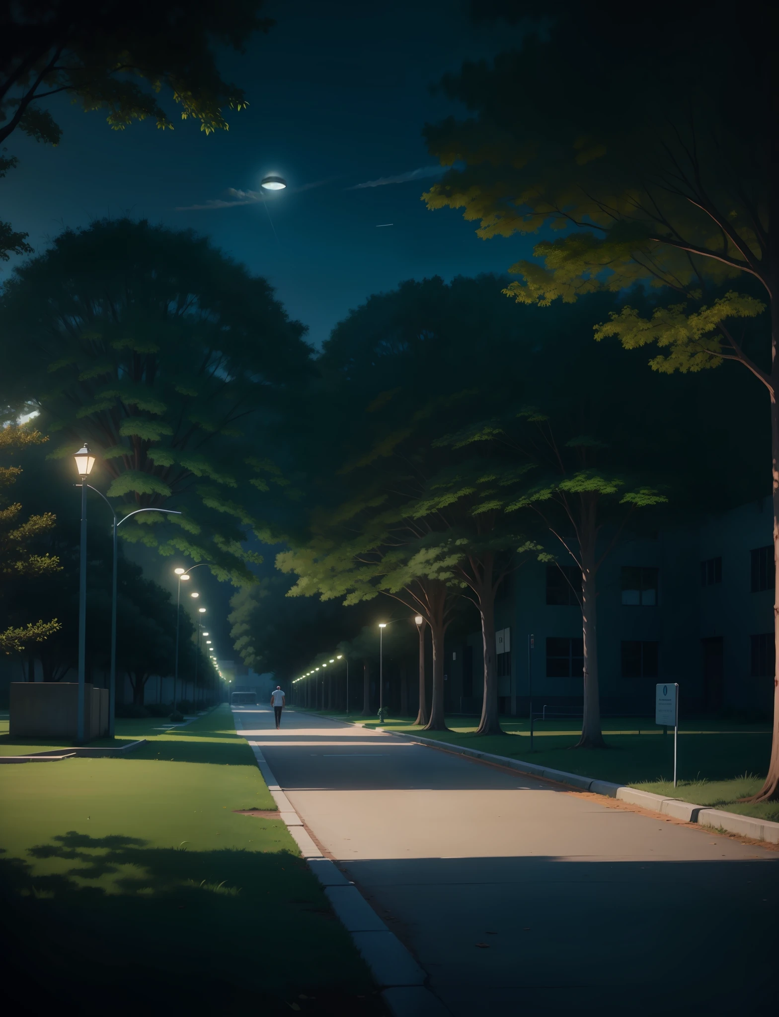 High school, oil painting style