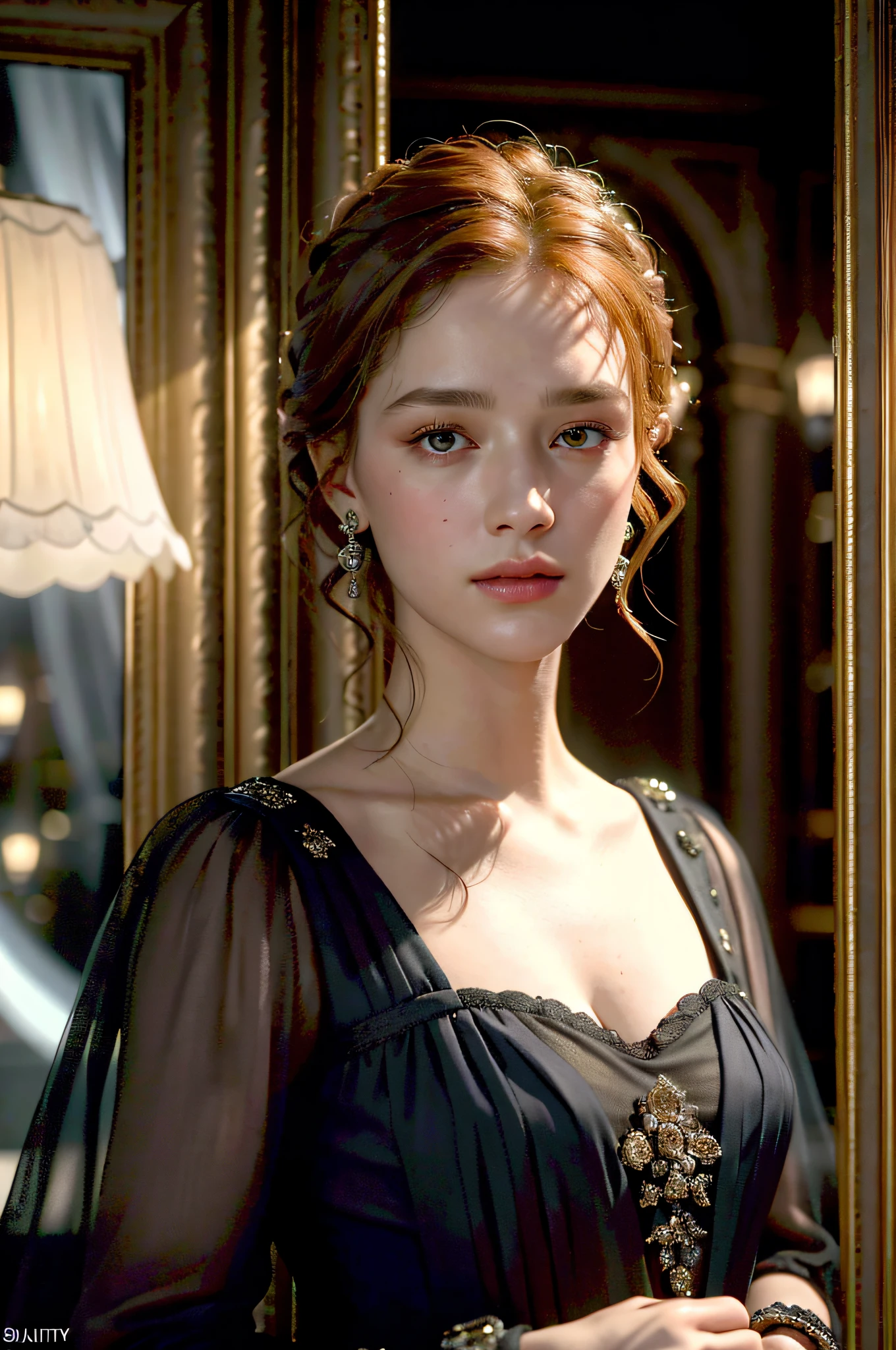 (Realisticity: 1.3), Fine, Quality, Rembrandt Lighting, (Masterpiece: 1.2), (Realisticity: 1.2), (Best Quality), (Skin Detail: 1.3), (Intricate Detail), Dramatic, Ray Tracing, 1girl, European Nobility, Confident Independent Beauty, Unique Glamour, Movie "Titanic", Rose DeWitt Bookert, Intact Sketch