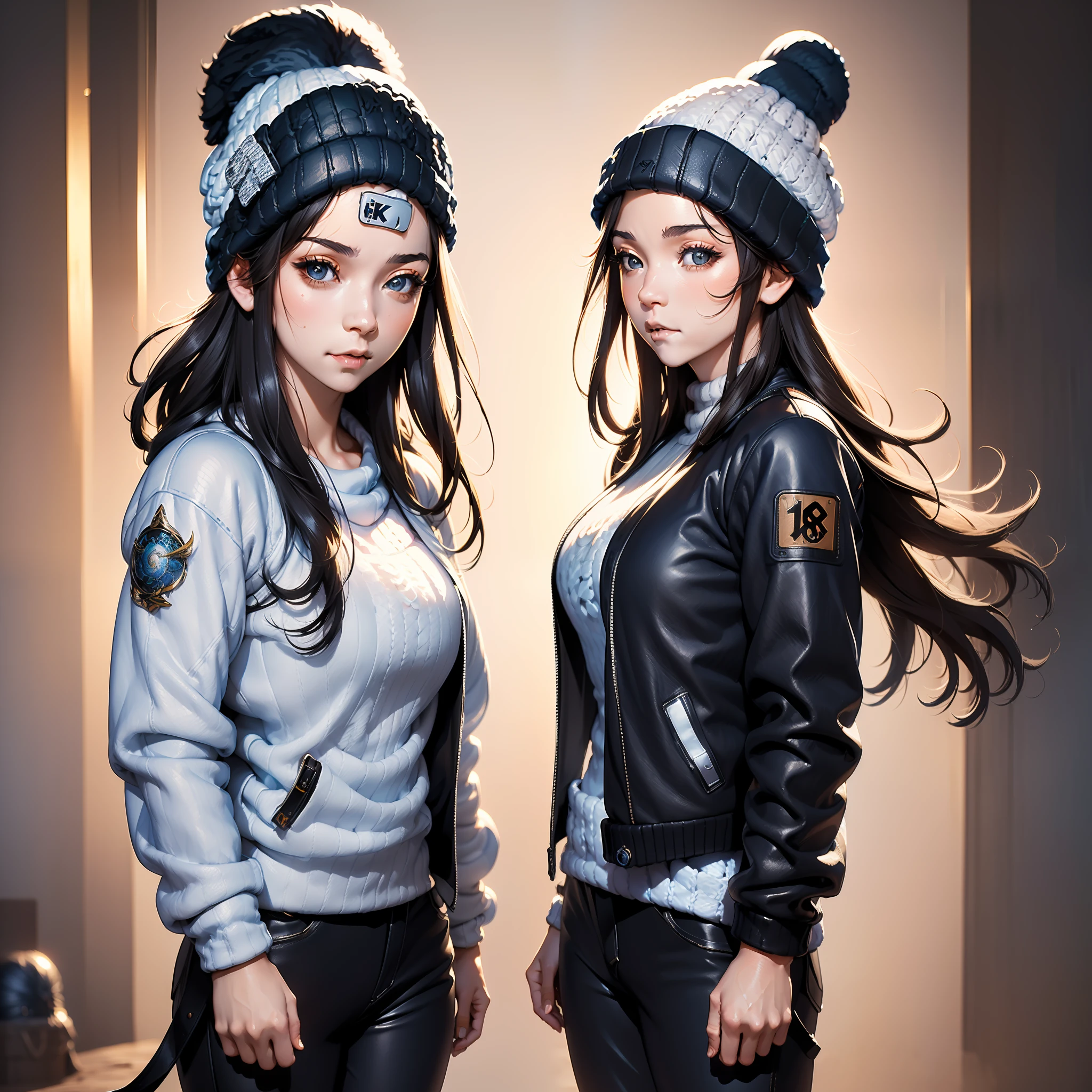 (
(8k:1.27), best quality, masterpiece, ultra highres:1.2) Photo of Pretty Japanese woman
 (beautiful:1.1) (sci-fi warrior woman:1.1) space soldier, (beanie:1.61) (leather jacket:1.21) intricate elegant, fantasy, detailed, ometric by greg rutkowski and alphonse mucha, gradient lighting