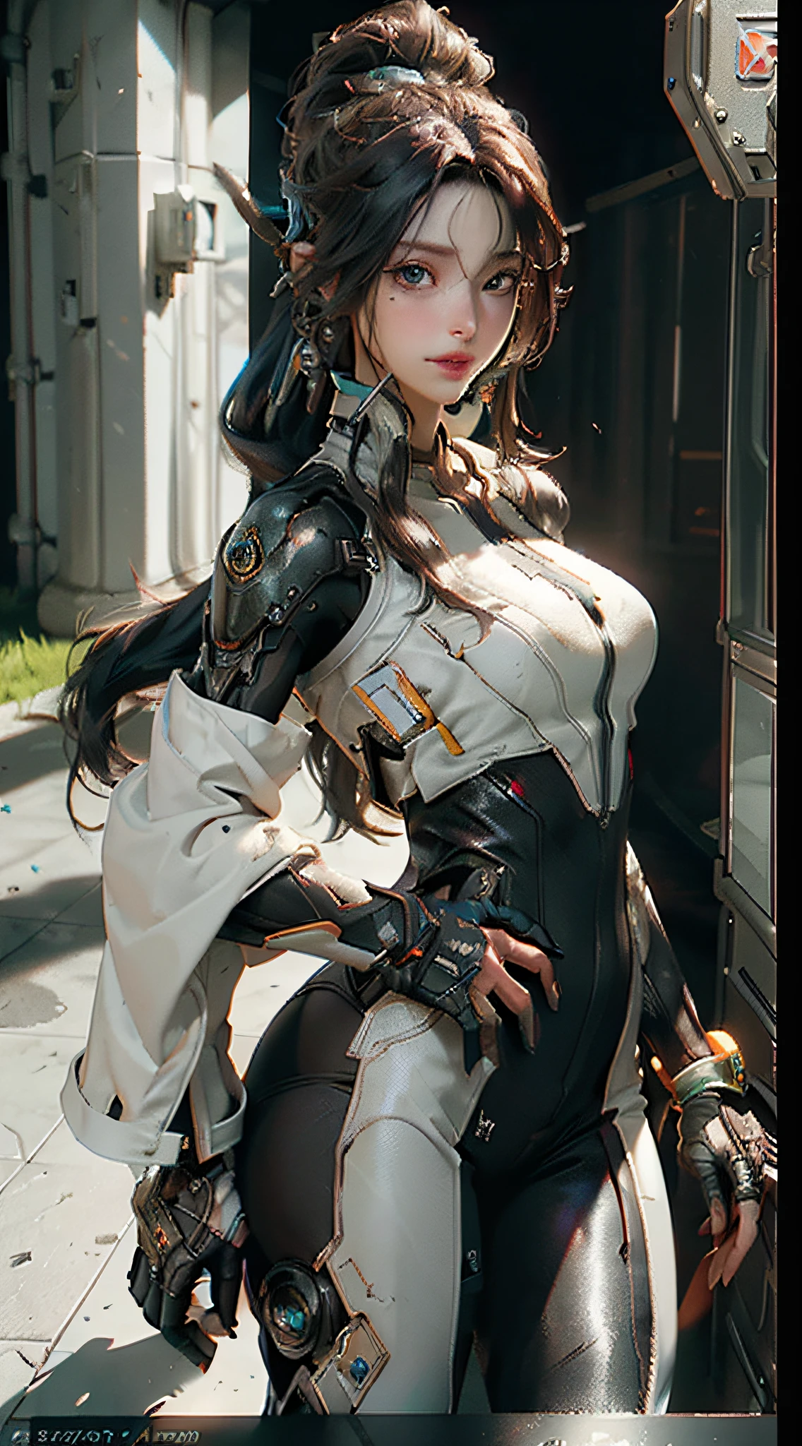 ((Best quality)), ((masterpiece)), (detailed:1.4), 3D, an image of a beautiful cyberpunk female,HDR (High Dynamic Range),Ray Tracing,NVIDIA RTX,Super-Resolution,Unreal 5,Subsurface scattering,PBR Texturing,Post-processing,Anisotropic Filtering,Depth-of-field,Maximum clarity and sharpness,Multi-layered textures,Albedo and Specular maps,Surface shading,Accurate simulation of light-material interaction,Perfect proportions,Octane Render,Two-tone lighting,Wide aperture,Low ISO,White balance,Rule of thirds,8K RAW,