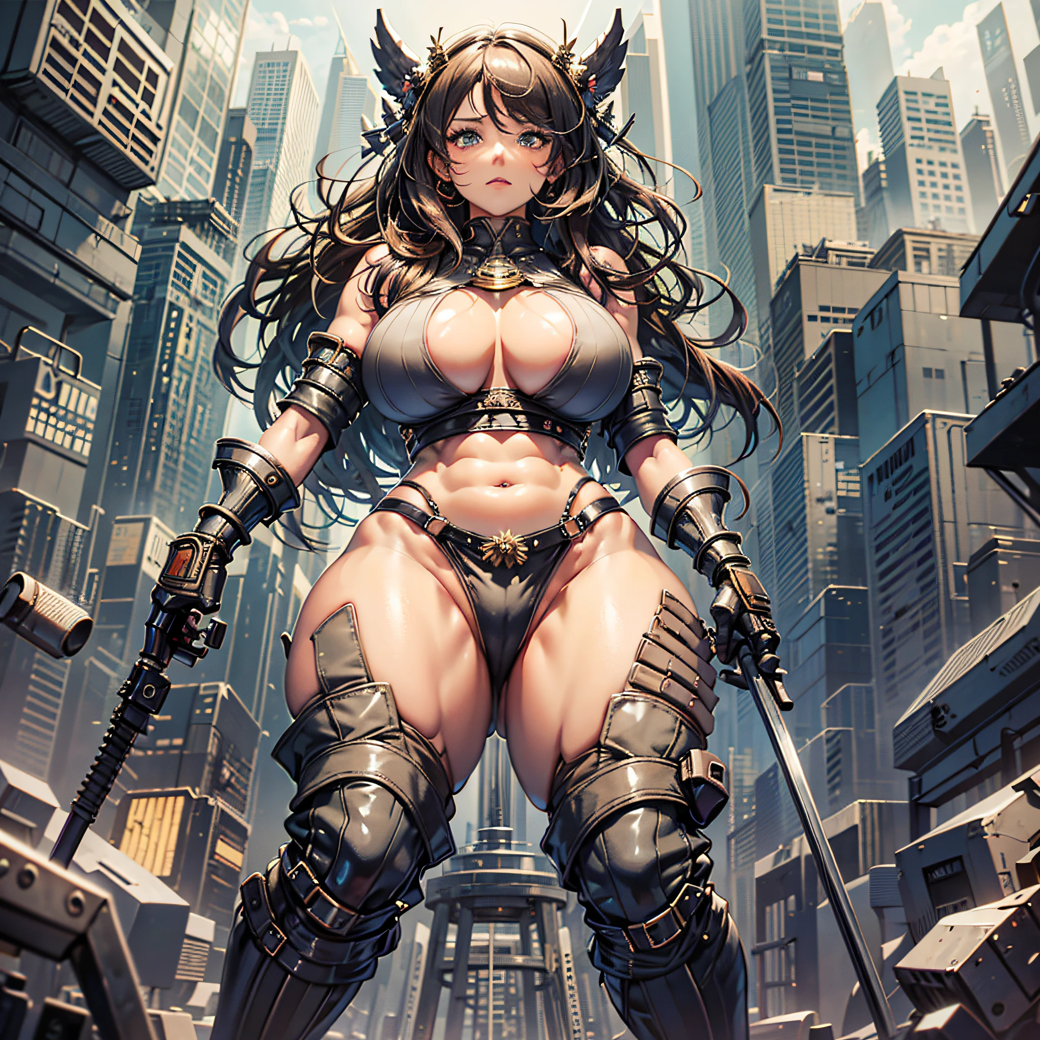Two-dimensional style, full body picture, big belly, abs, muscles, big breasts, huge breasts, big breasts, big breasts, giantess, huge navels, deep belly buttons, huge navels, deep navels, small heads --auto --s2