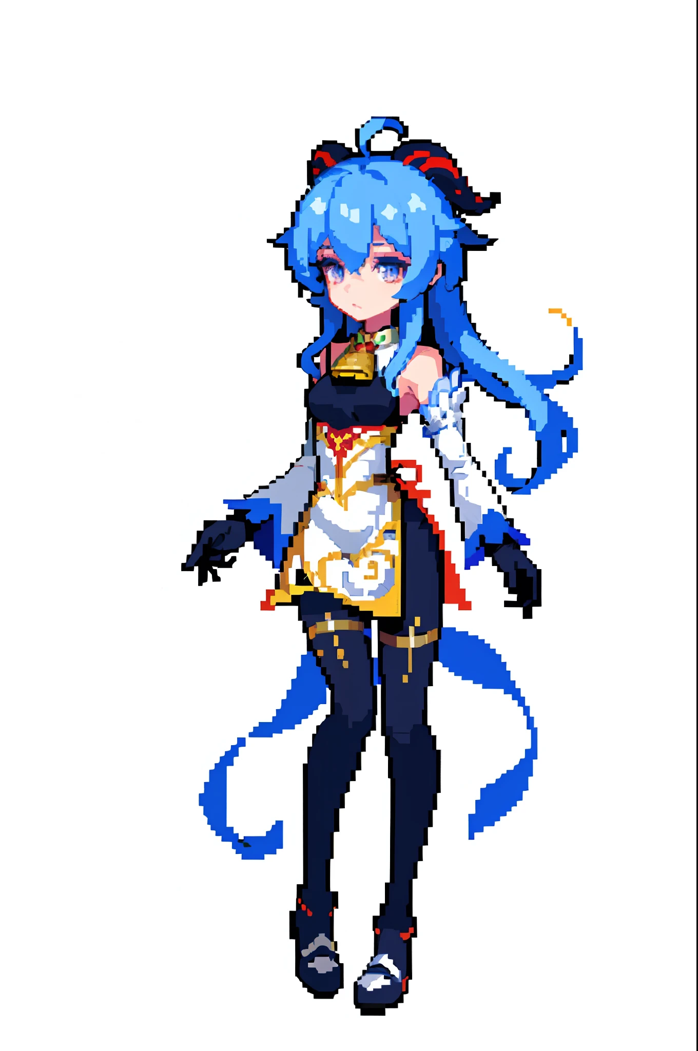 Ganyu(top quality, best quality), pixel, pixel art, 1girl, full body,