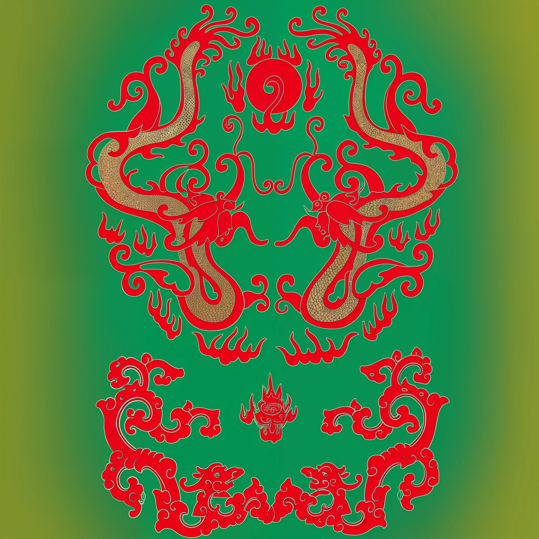 a drawing of a dragon and a dragon head with a dragon on it, ancient chinese ornate, intricate devilish designs, highly detailed linework, elaborate ink illustration, tattoo stencil, dragon design language, chinese dragon engrave, extremely detailed linework, line drawing tattoos, detailed linework, tattoo design, intricate details illustration, line art illustration, ink outlines