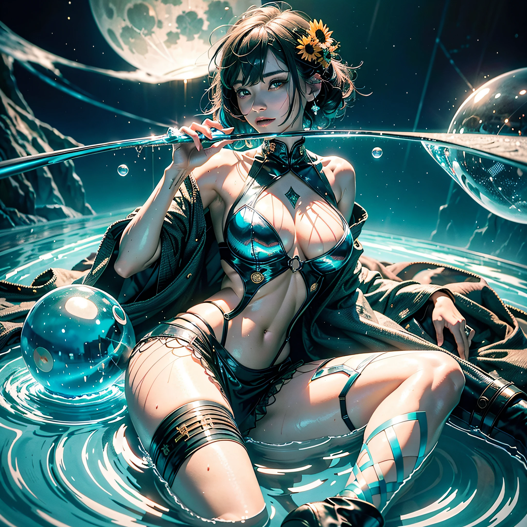 raw wet japanese clothing belt kimono sideboob obi reflection Pool marbles paddling pool "Water Falls" water drop of water equirectangular 360 meticulously intricate Pro-photorealism angle below-near" masterpieces (Guweiz and James Jean) tattoo CGSCOSITY absurd sunflower short hairstyle interiors Agathe discreet ornament yellow-saffron delicate face expressive face cheekbones glowing pompette turquoise great ultra-beautiful eyes lazuli opal open mouth teeth smile (skin High detailed: 1.3) Suave athlete:1.3 Attractive jacket:1.3 Open shoulders:Off Lace:1.3 White Shirt:1.3 Open Clavicle Sleeves:1.3 Papillotes:1.3 White silk satin Large breasts drooping:1.3 Pointed spread covered Corait:1.3 Strange felts Seams navel skirt:1.3 Wide fringe swinging spinel thick leathers:1.3 covered:1.2 imposing partially occult pubic hair Thighs covered garters:1.3 Legs boots:1.3 Solid voluminous black furs abundant lights sun illuminations luminescences depths reflections optimal resolutions perfections ultra precise maximum lightnings contrasts global illuminations cgi vfx sfx reflex ultra details Octane made extreme improved graduated UHD XT3 16K DSLR HDR UnrealEngine5 romm rgb pbr 3dcg fxaa blu-ray colors-coded backlighting anti-aliasing fkaa txaa rtx ssao opengl-shaders glsl-shaders post-processing post-production cell-shading tone-mapping obscures Cristalline DoF robot female "Heavy Metal" dark navy metallic familiar Pole-Dancing Magic water drop of water snake fountains Drink beer wheels slide "Buck-Beer" transparent mirror ruby occult earth (Magic Disco=Ball fullbodye Earth blooms:1,3 graduated heart hearth earth blooms:1,0.3 ) dramatic lantern paper background lantern night full moon rain mountain nsfw outdoors