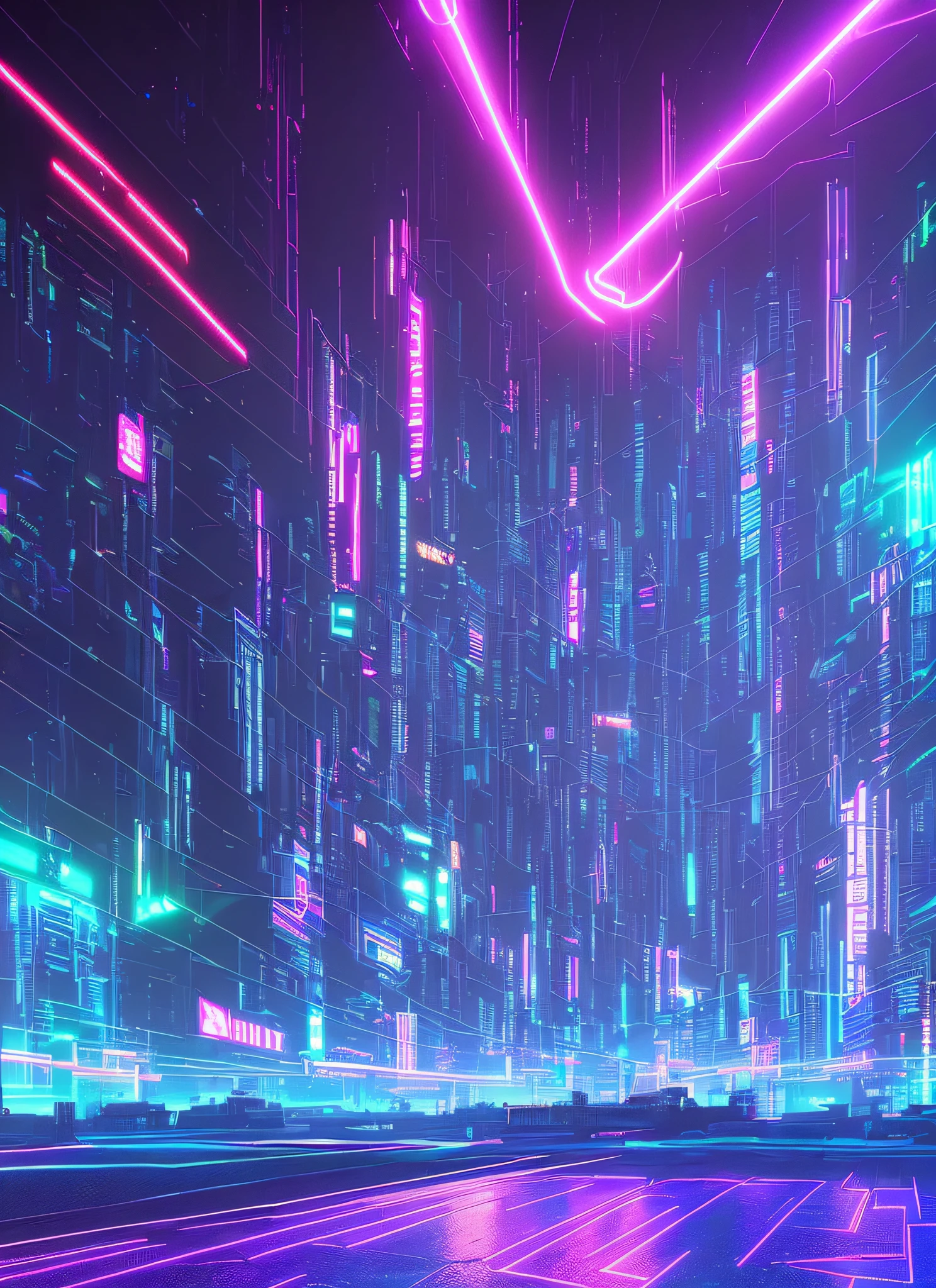 (masterpiece, top quality, best quality, official art, beautiful and aesthetic:1.2),(blue purple neon lighting), (vibrant glow), dynamic colors, striking contrast, futuristic vibe, electric energy,reflective surfaces,(cityscape:1.3),8k,official wallpaper, (cyberpunk:1.2) ,futrue