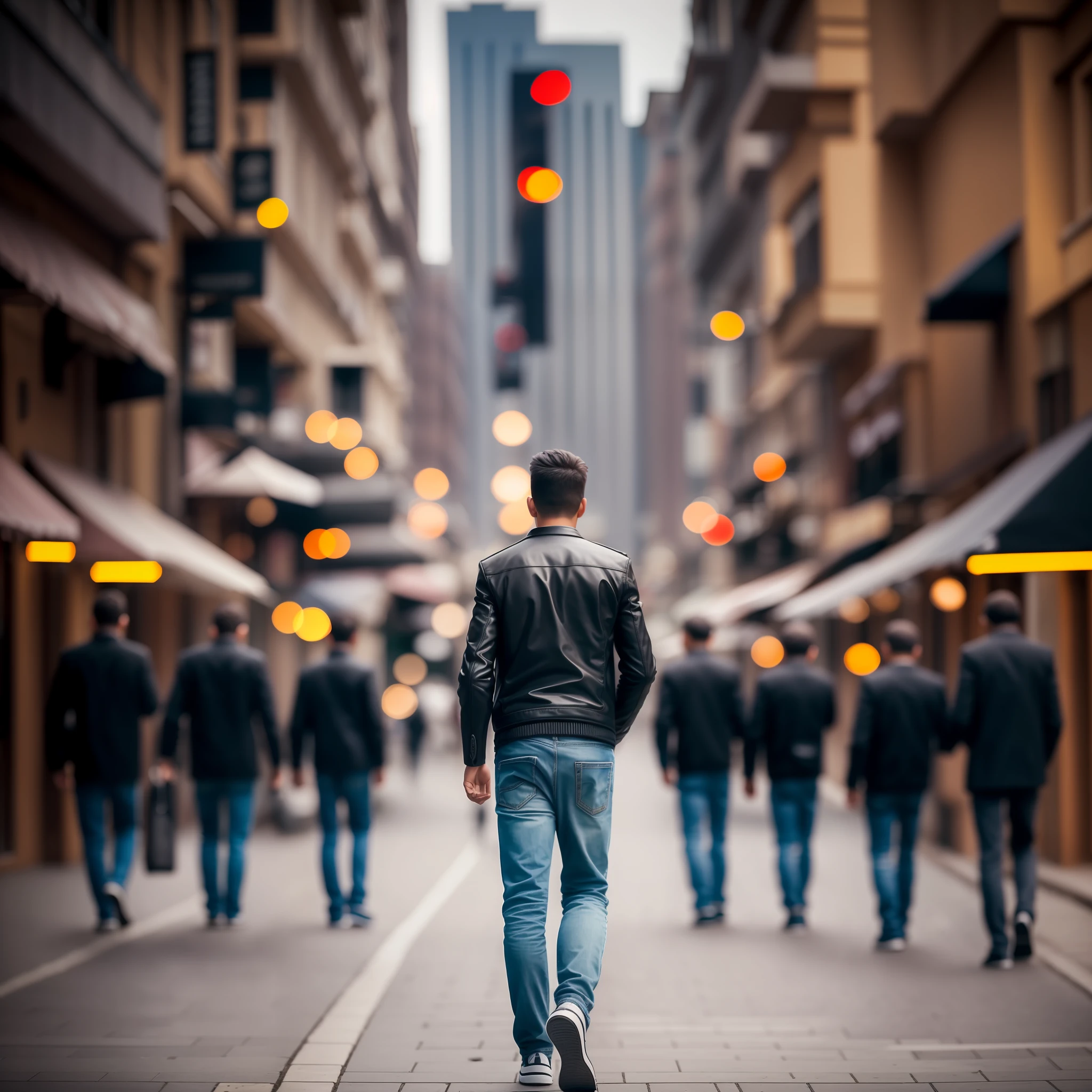 portrait of a young walking, man, behind, back, young, son, walking, walking, cinematic lighting, depth of field, bokeh, realism, photorealistic, hyperrealism, professional photography, uhd, dslr, hdr --auto --s2