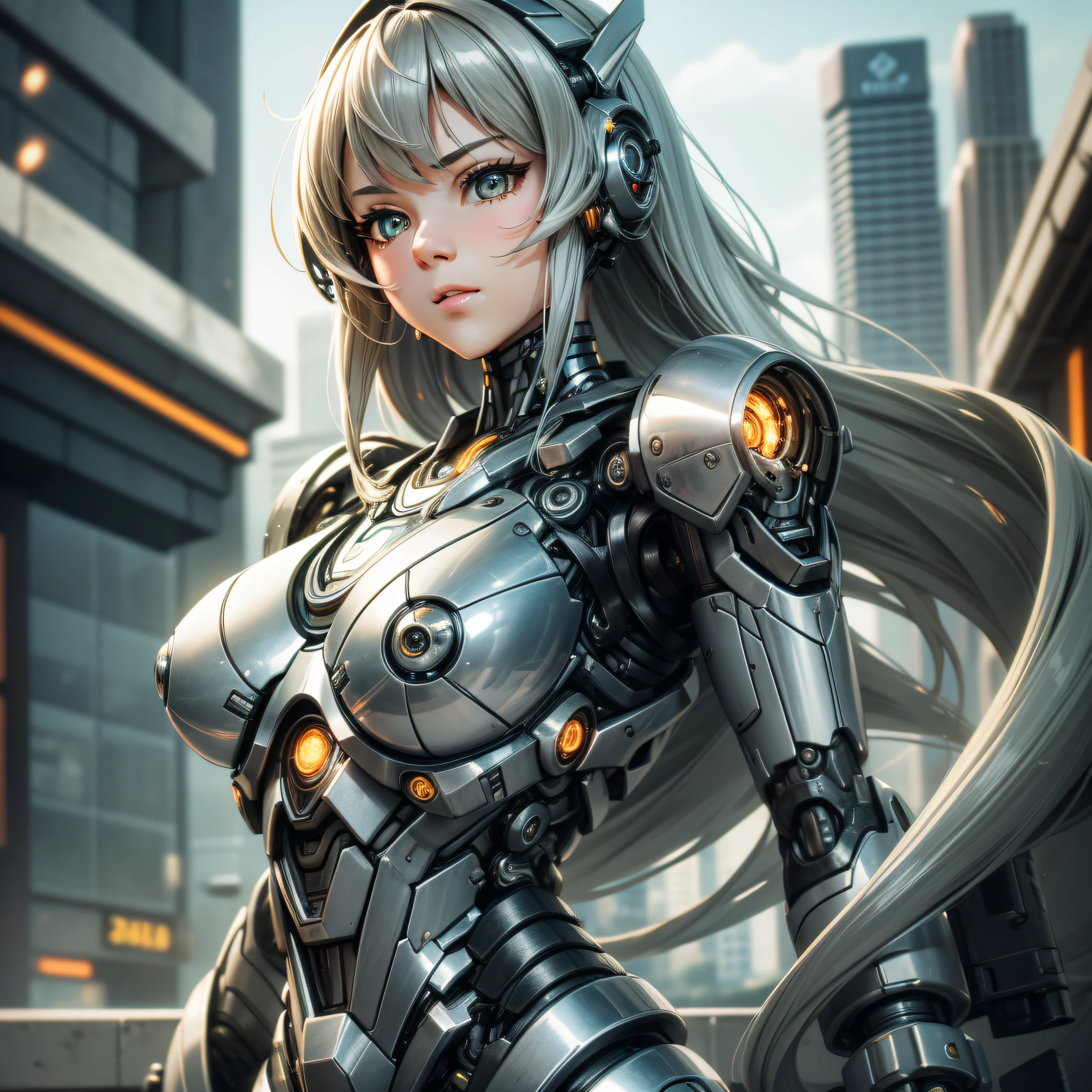 Cute girl, made of metal, (Cyborg: 1.1), ([Tail | Detail Wire]: 1.3), (Complex Detail), HDR, (Complex Detail, Ultra Detail: 1.2), Cinematic Shot, Masterpiece, Best Quality, High Resolution, Vaginal Foreign Object Insertion, Centering