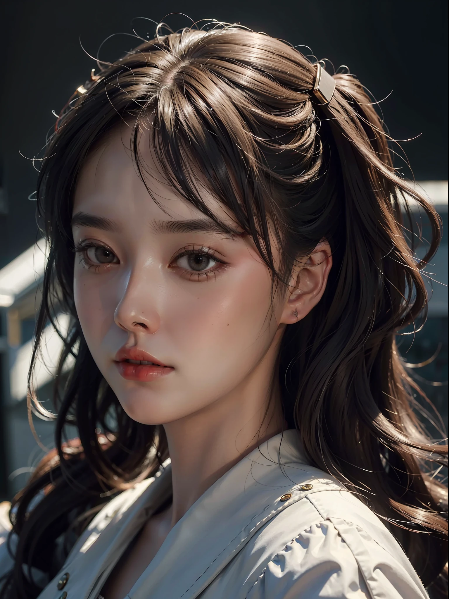 best quality,(RAW photo:1.2),(masterpiece:1.4),(photorealistic:1.4),(highres:1.4), 1girl, depth of field, flight attendant, intricately detailed,8k, extremely detailed, perfect lighting, epic background