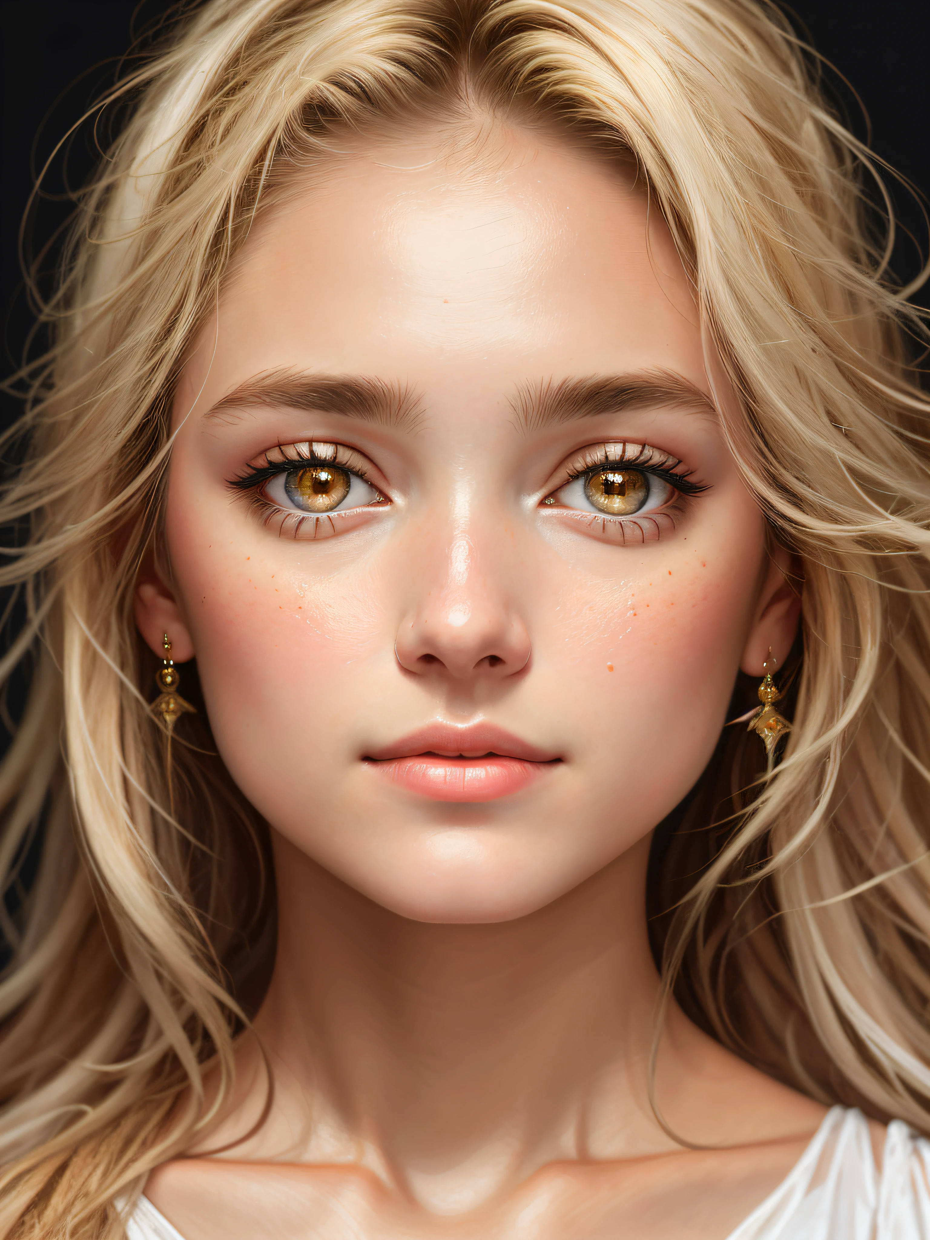 oil painting by Peter paul rubens, realistic photography, closeup face of Jennifer Lopes with white and messy hair, her eyes are sweet and vibrant, her face is symmetrical, silky peach skin, soft torch luminosity on the face by REMBRADT, Adobe Illustration, Trending on Artstation, 8K, hd, cinematic, masterpiece, magnificent art, best quality