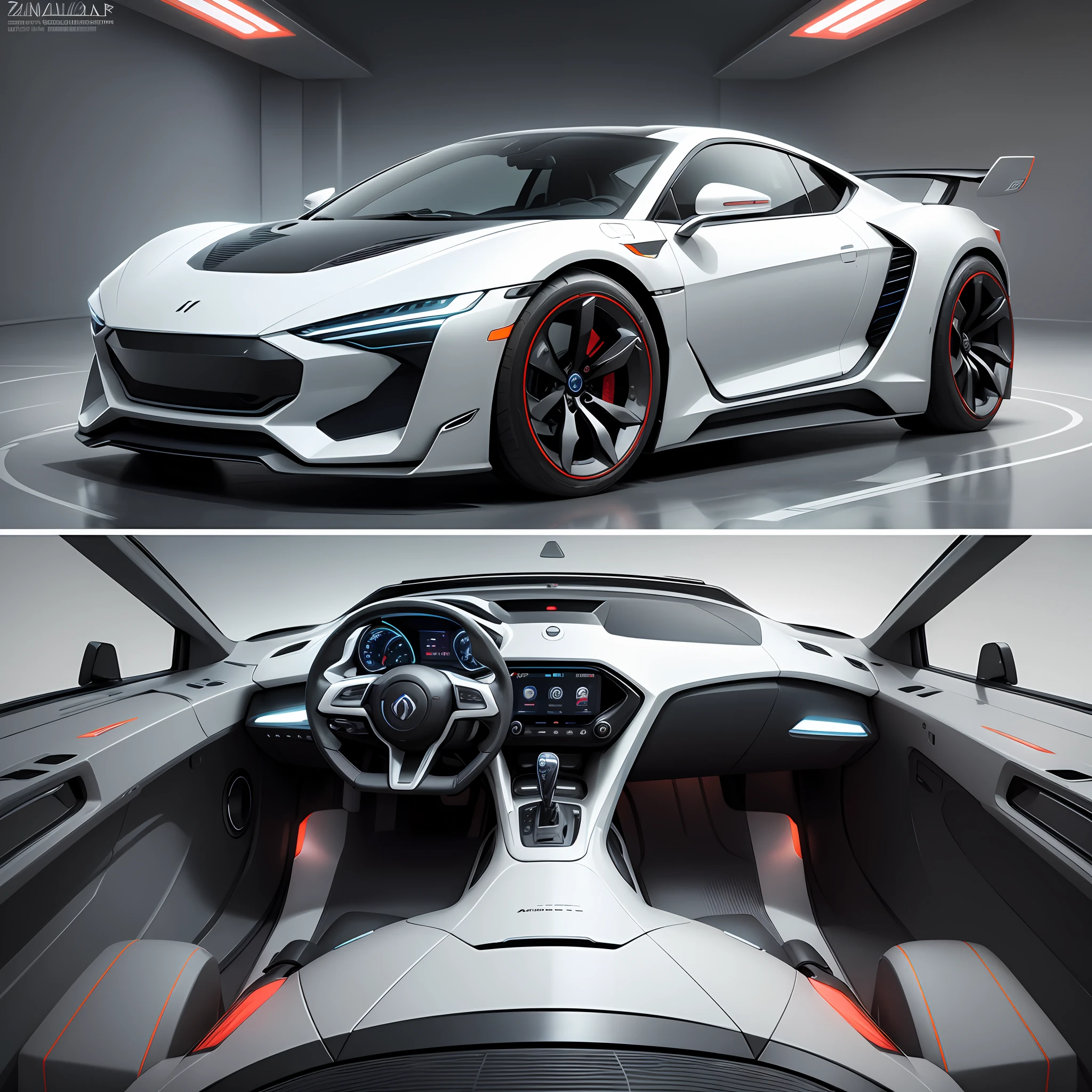 (futuristic style, minimalist style, cutting-edge technology) futuristic car