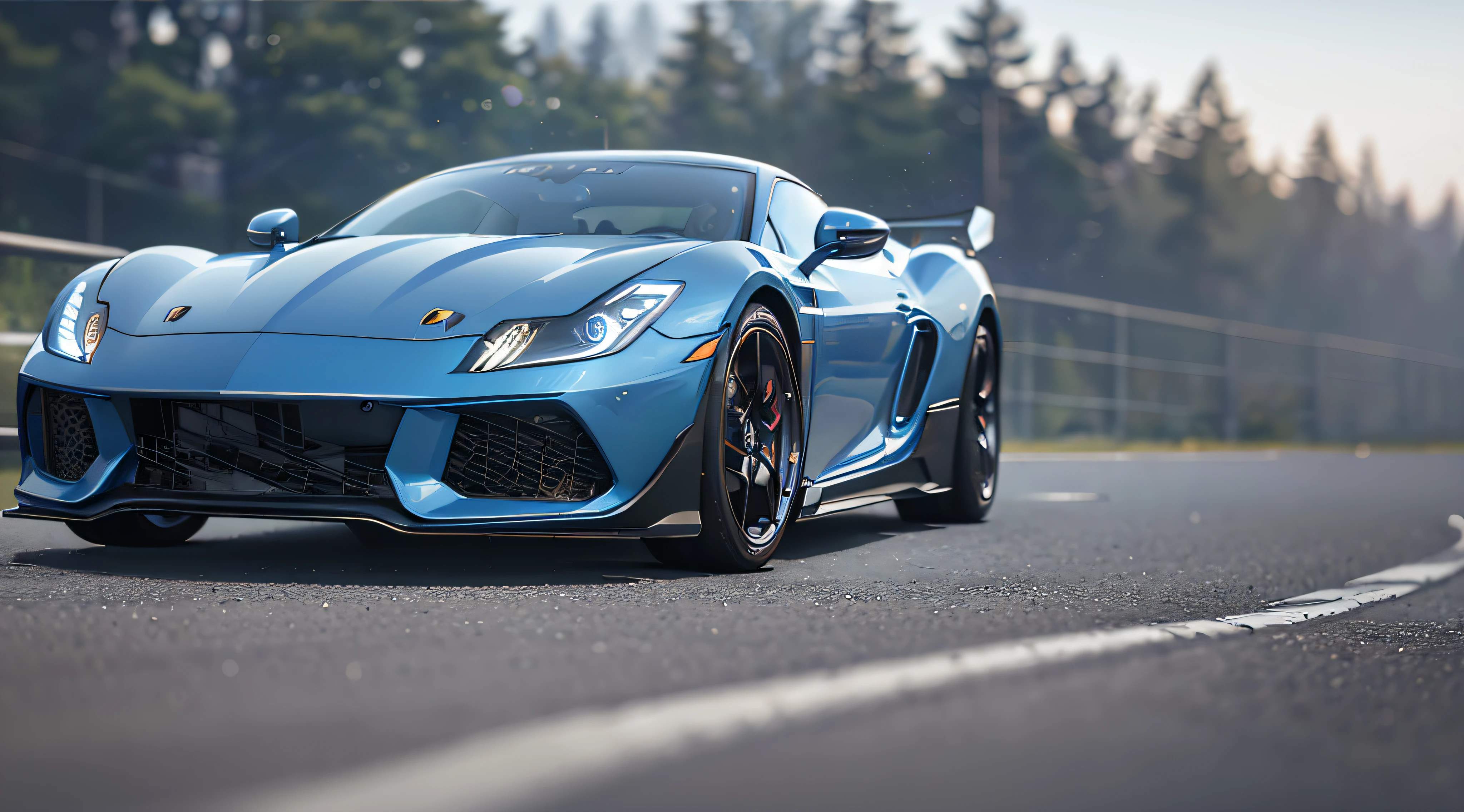(Premise) Unreal Engine、Super-Resolution、Ray Tracing、RTX、high resolution photography、8k、studio photo、elegant、(worst quality、low quality:1.4)、(depth of field、bokeh、blurry:1.4)、nsfw、 sports car, blue, driving in the wilderness, clear weather, soap bubbles --auto --s2