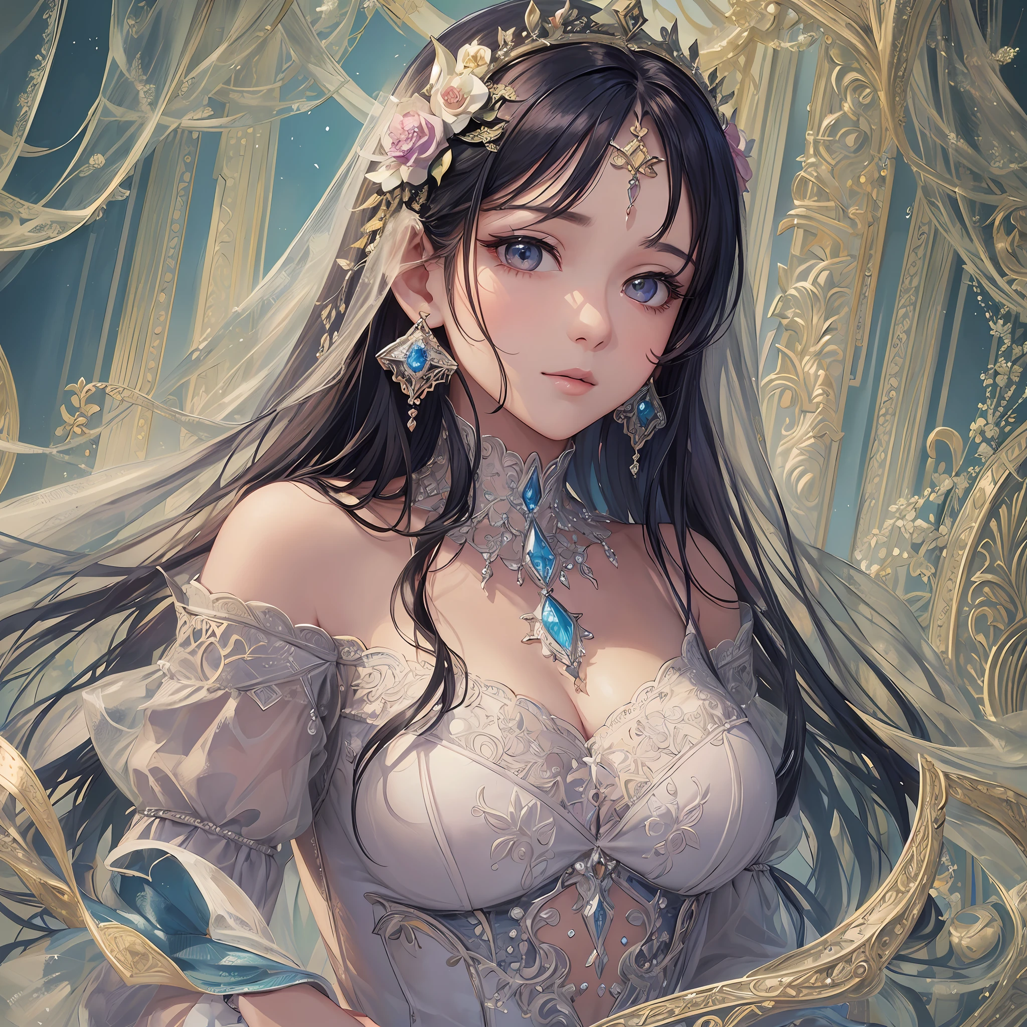 (Masterpiece), ((Highest Quality)),(Official Art),Beautifully Indulgent:1.2),(Dress),(1 Girl: 1.3), A beautiful woman wearing a dress with a detailed and delicate design sealed in a crystal, and a beautiful woman growing up by taking in the sealed crystal. It shines faintly in the light of the midnight moon. Detailed drawing. Bright colors. Colorful, best detailed ((super detailed)), (highly detailed 2D illustration), ((very delicate and beautiful)) --auto --s2