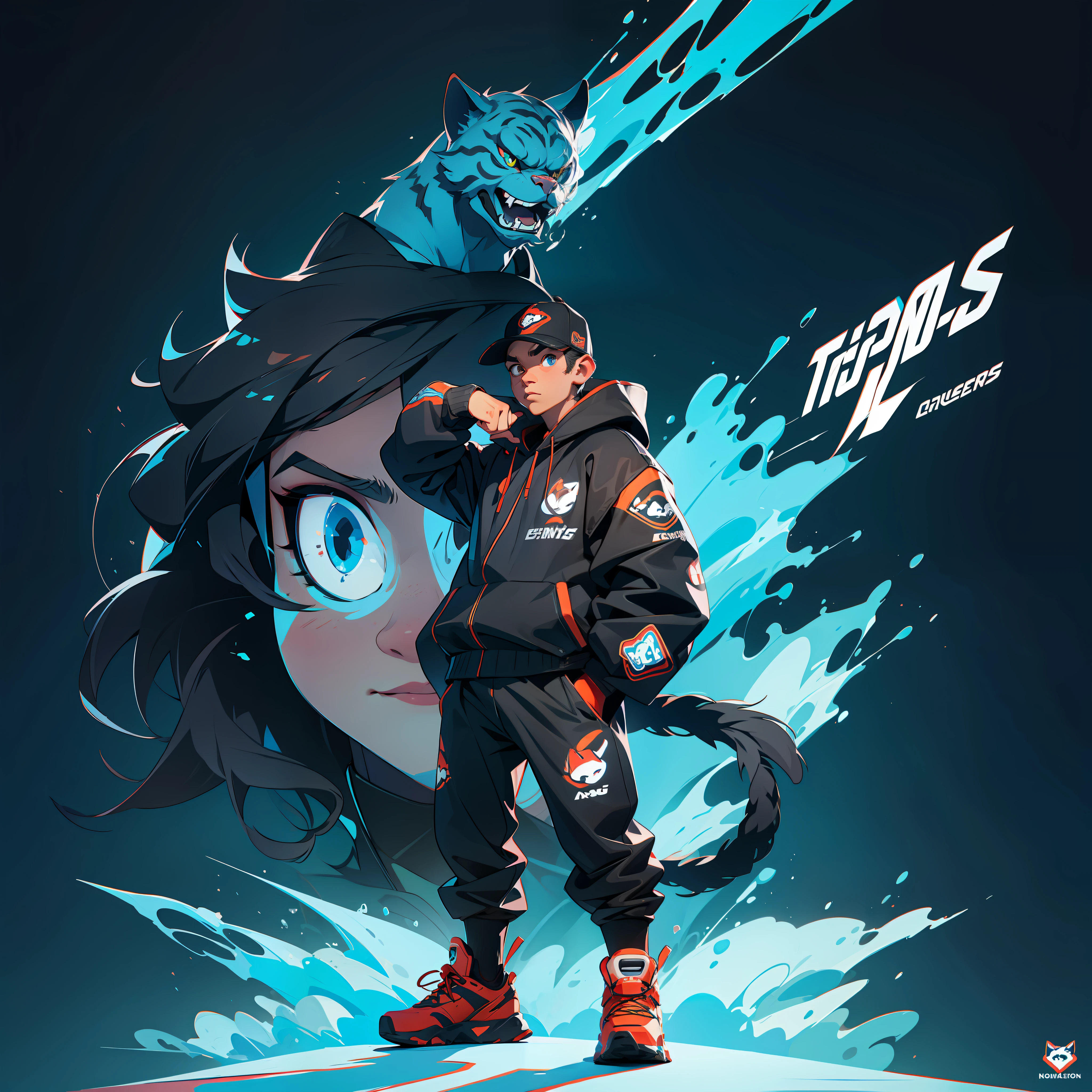 E-sports cat, LOGO, full body, tough lines, national tide, e-sports, e-sports, icon design