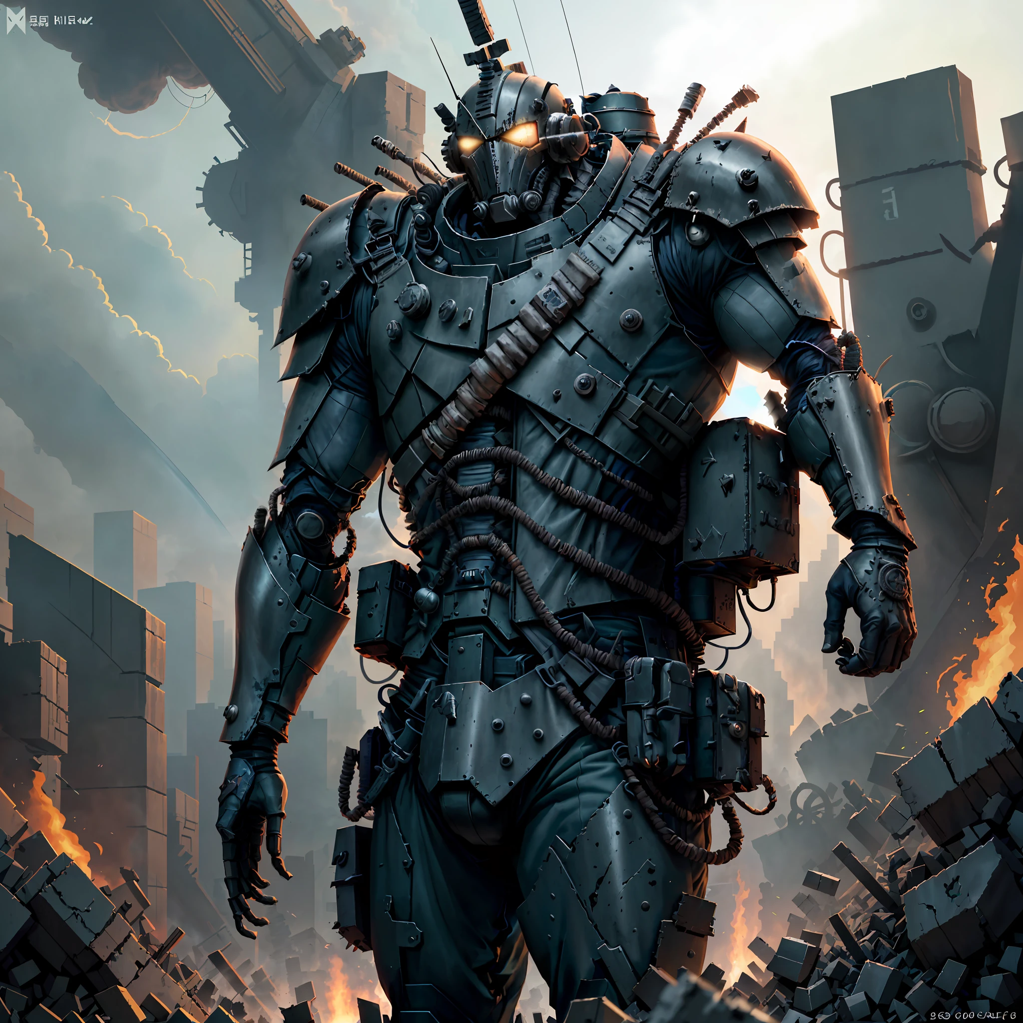 The Knight of Radiation emerges from the ashes of a post-apocalyptic world, his lead armor reflecting the scarcity and horrors of the environment that surrounds him. Each piece of armor is heavy and worn, showing the marks of past battles and the constant struggle for survival.
The mask that covers your face, adorned with respirators and filters, is a defense against the toxins and radioactive particles that permeate the contaminated air. The Knight's eyes shine with an indomitable determination, forged by countless adversities.
In his firm hands, he wields a massive lead sword, a symbol of his endurance and unwavering strength. The sword is an extension of his being, a weapon he uses with deadly skill and precision. Every blow from the Radiation Knight is a promise of protection and a threat to those who dare to challenge their quest for survival.
The Knight travels through the wastelands, facing grotesque mutants and ruthless bandits, always in search of scarce resources for himself and for those who still resist. His compassionate heart is a marked contrast to the harshness of his exterior, and he is willing to risk his life to protect the innocent and offer a glimmer of hope in a world gripped by chaos.
Each battle the Knight of Radiation faces is a constant reminder of his own frailty and the ephemeral nature of human existence. Yet he remains an imposing figure, a fearless guardian of those who cannot defend themselves. His presence inspires courage in other survivors, and through his actions, he personifies humanity's resilience in the face of darkest adversity.
The Radiation Knight is a symbol of hope and a living example that even in a scarce and desolate world, the will to survive and protect can overcome all odds