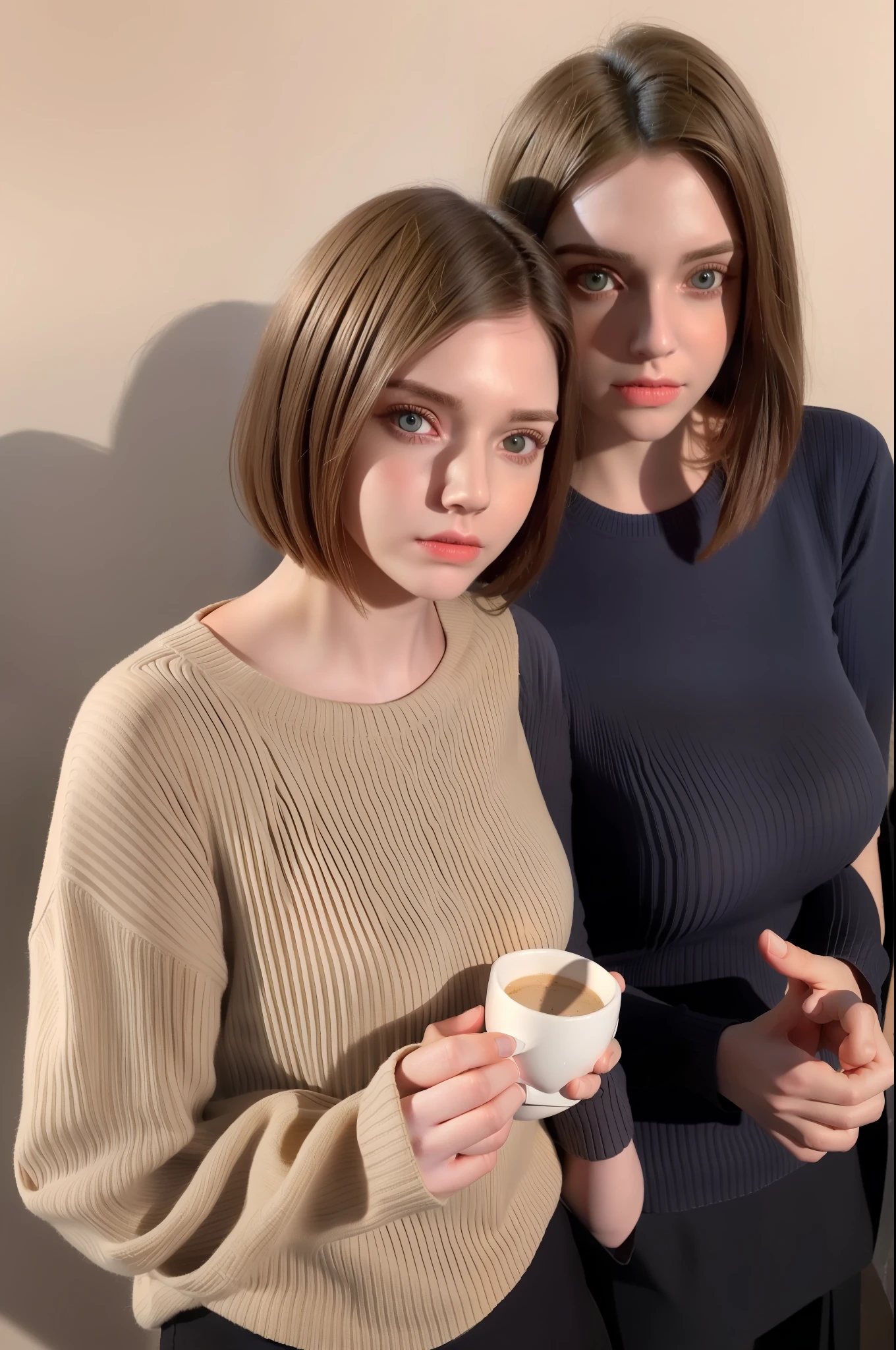 Photo realism, sweater, dynamic lighting, artstation, volumetric lighting, very detailed faces, 4k