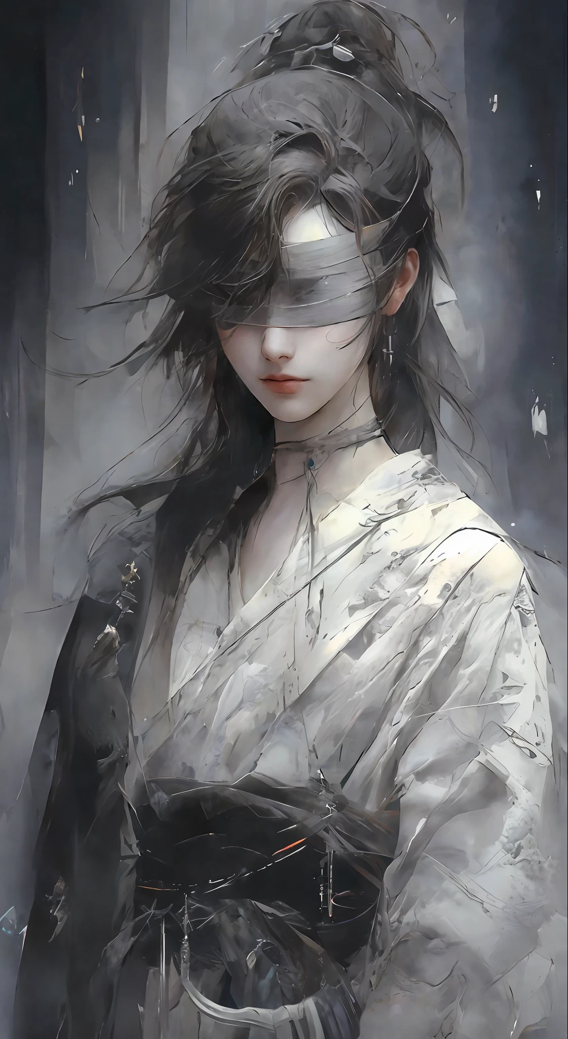 ((Best Quality)), ((Masterpiece)), (detailed), Close-up Figures, Long Hair, (Fantasy Art: 1.3), Very Beautiful Cyborg Girl, Highly Detailed Face, (April Rendering: 1.1), Beautiful Artwork Illustration, (Portrait Composition: 1.3), (8K Resolution: 1.2), anime girl with black hair and white dress, Guwiz style artwork, Guwiz, Yang J, beautiful character painting, Guwiz masterpiece, Guwiz in pixiv art station, Guwiz in art station pixiv, stunning anime face portrait