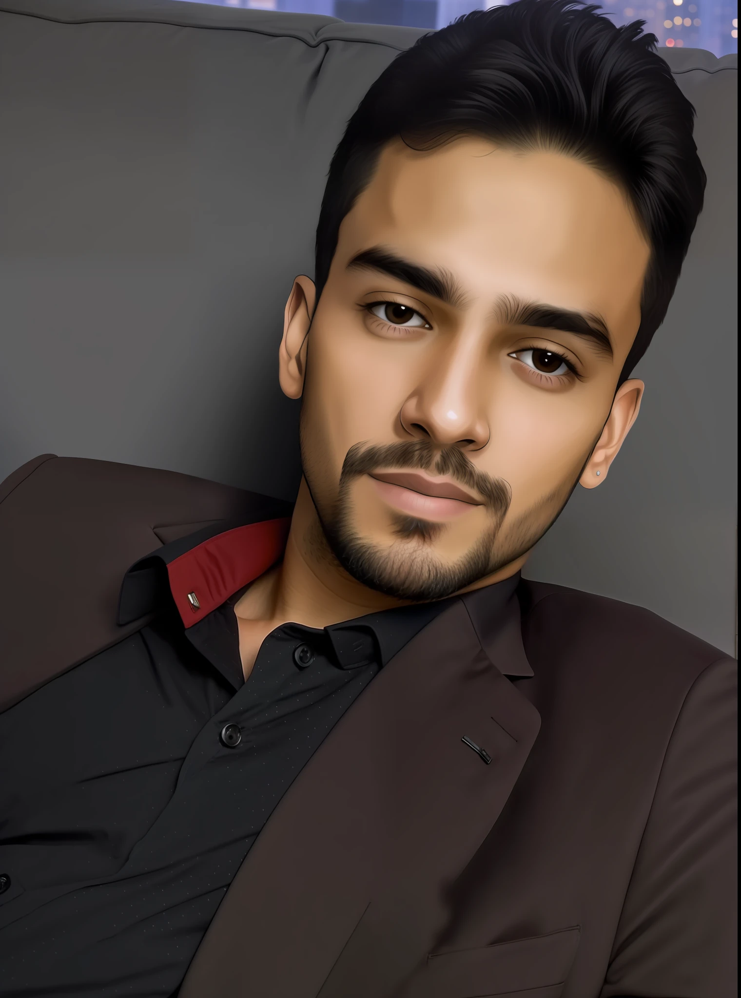there is a man sitting on a couch with a cell phone in his hand, headshot profile picture, very very low quality picture, andres rios, caio santos, alejandro, mohamed chahin, christian orrillo, riyahd cassiem, professional profile picture, taken in the early 2020s, joel torres, 1 / 2 headshot