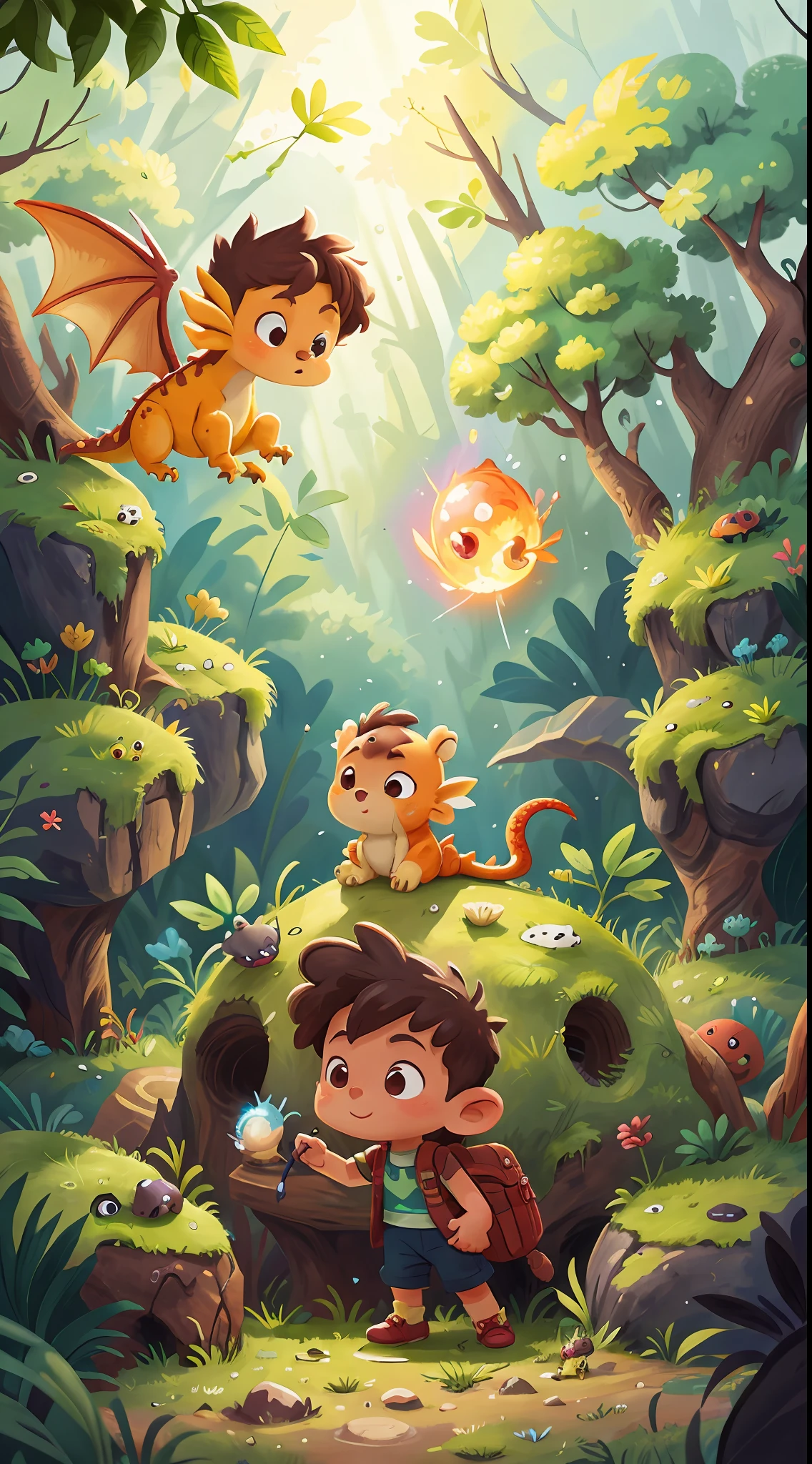 the Little Explorer found a small dragon named Spark.